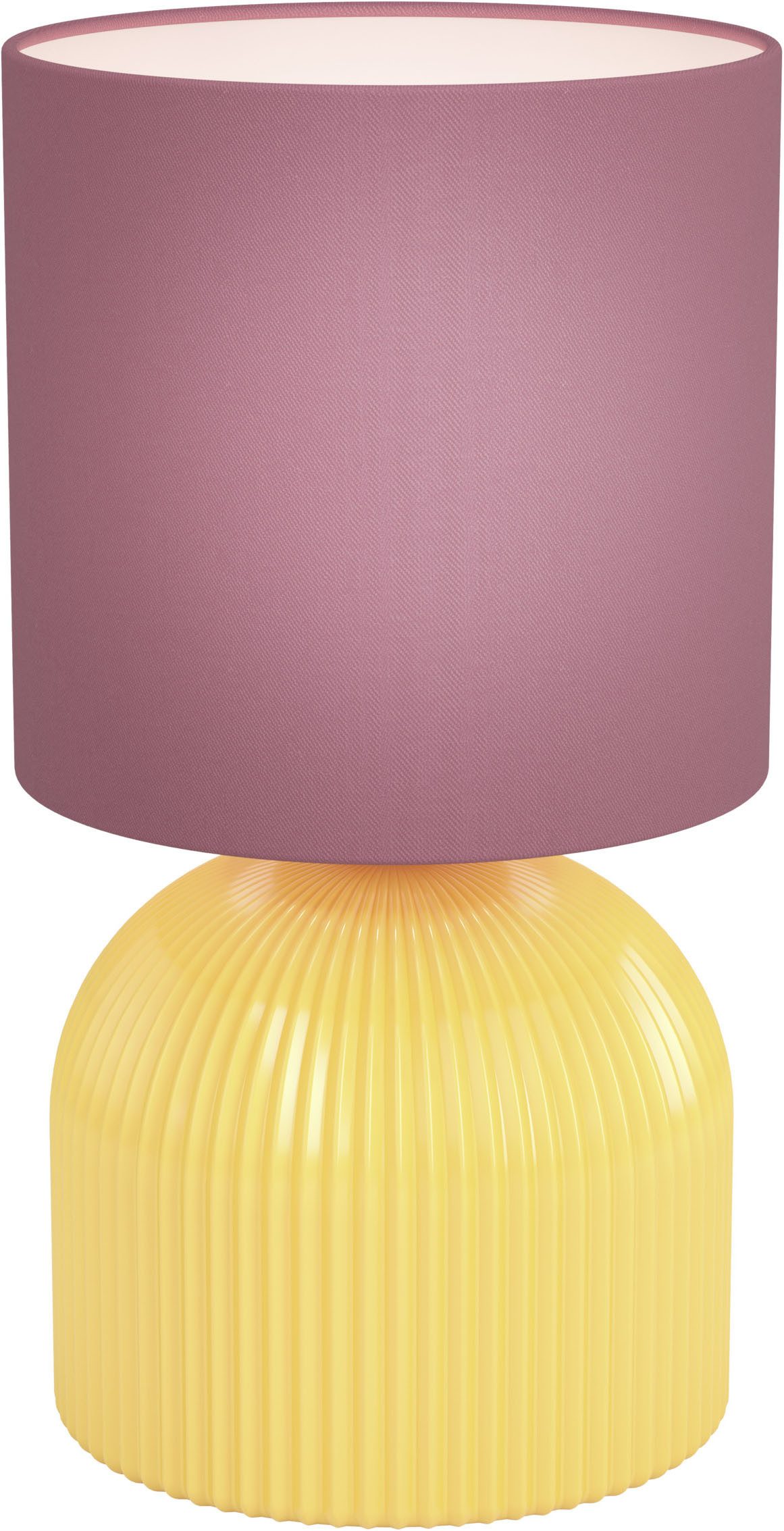 EGLO LED Tischleuchte ROCOSO, ohne Leuchtmittel, Tischlampe, Lampe mit Schalter, Textil Leinenoptik, Wohnzimmer
