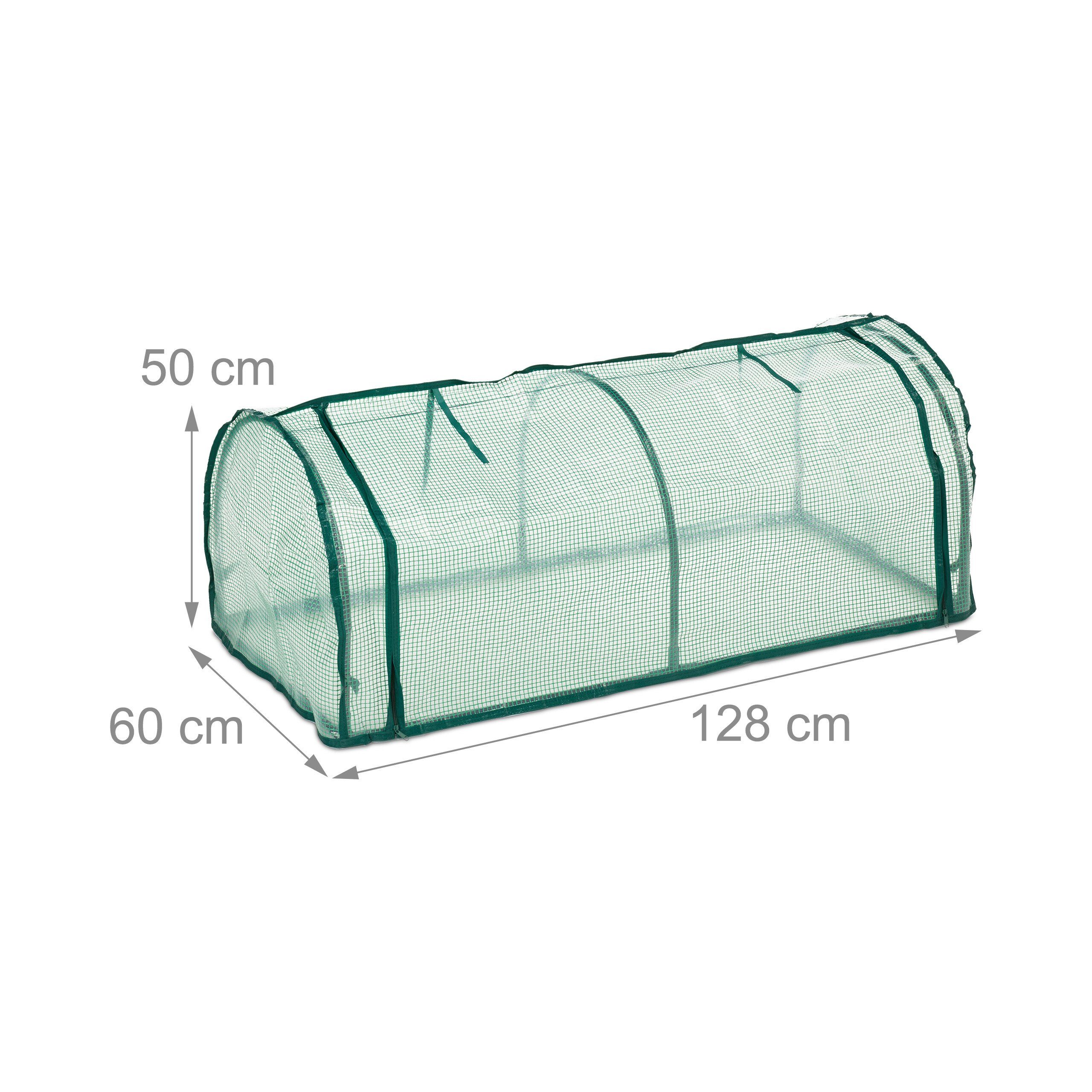relaxdays Frühbeetaufsatz Frühbeet mit PE-Folie, BxTxH: 128 x 60 x 50 cm, BxLxH: 128 x 60 x 50 cm, 1-St. – Bild 4 von 5
