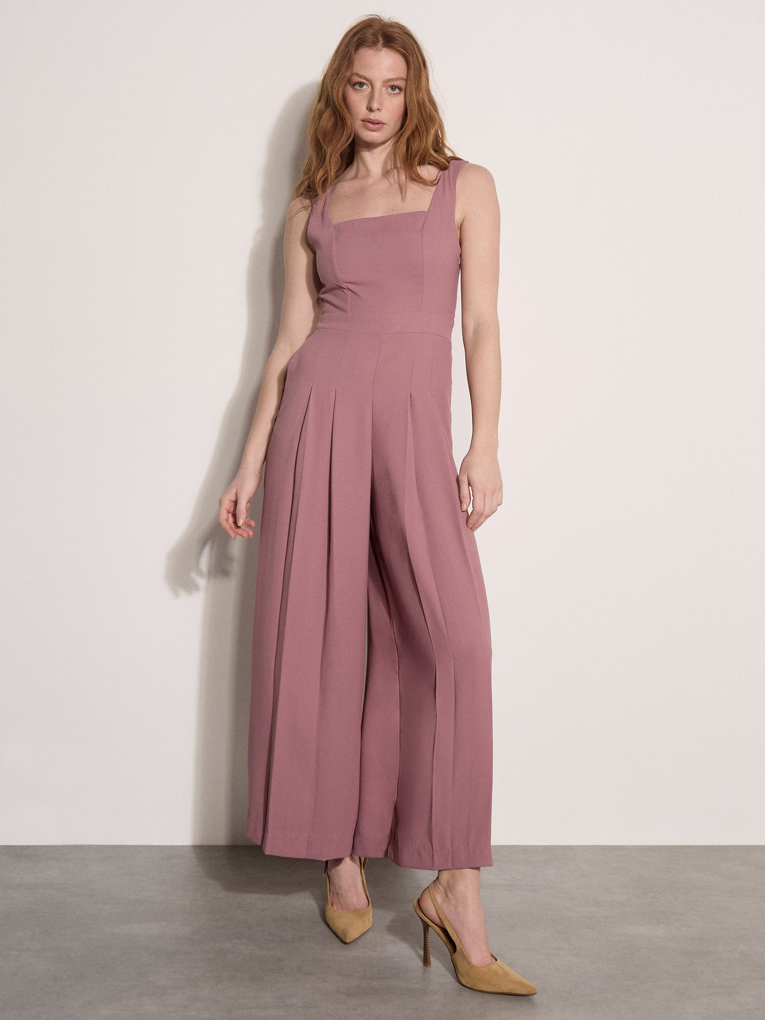 Apricot Jumpsuit Jumpsuit aus Crêpe mit weitem Bein