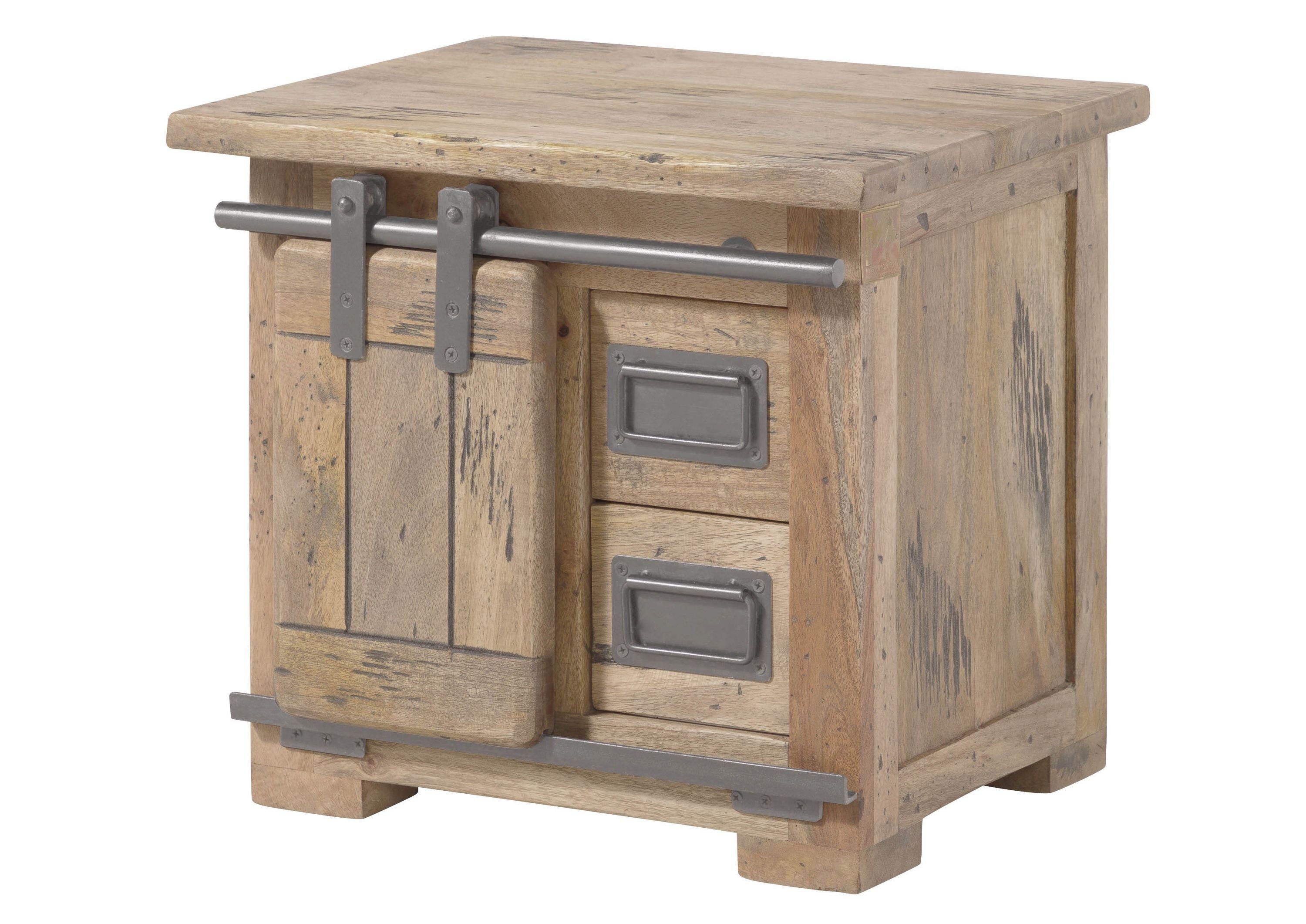 Massivmoebel24 Nachttisch RAILWAY (Nachttisch Mango 50x40x45 günstig online kaufen