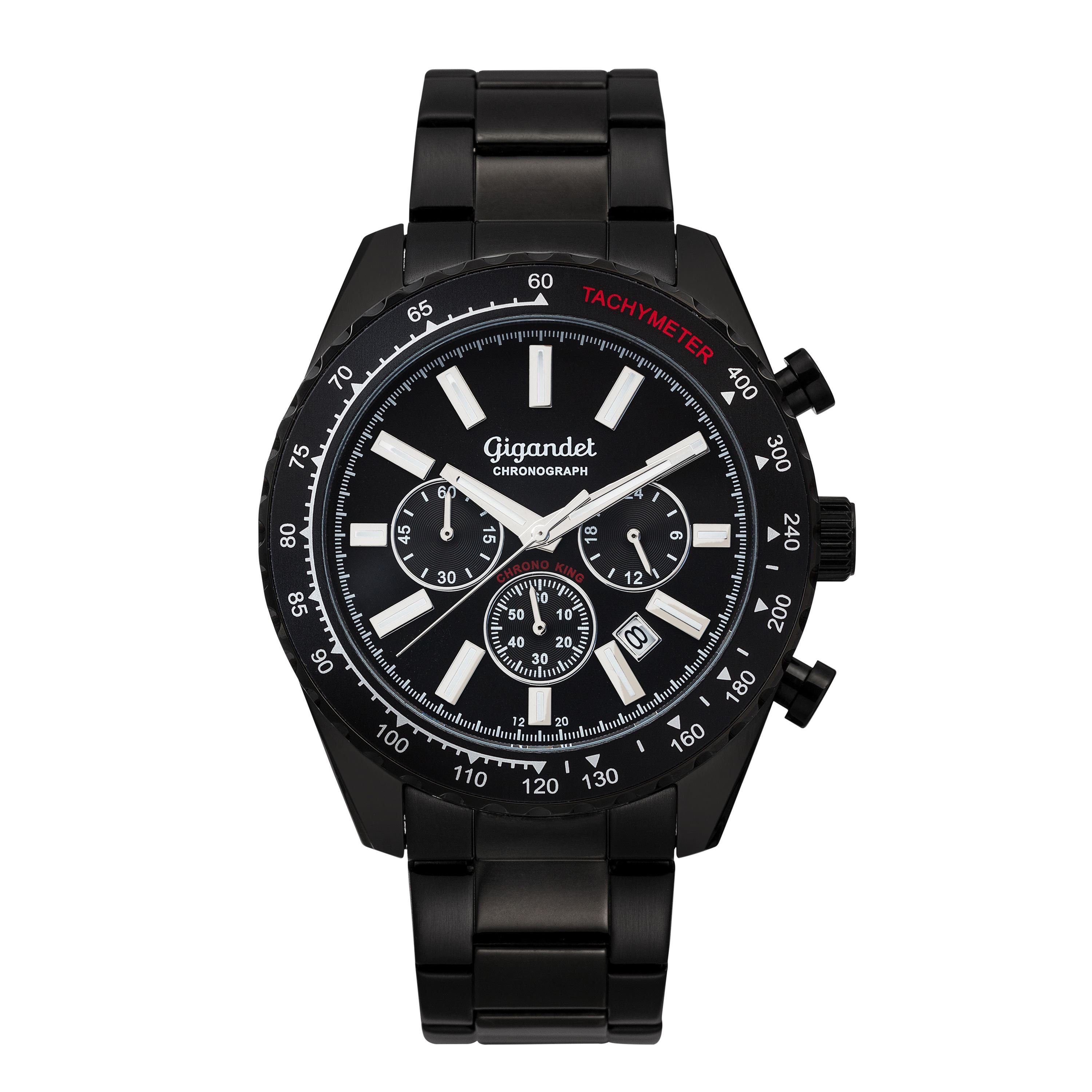 Gigandet Chronograph Chrono King, Mineralglas, Chronograph, Datumsanzeige, 24-Std. Anzeige, Tachymeter