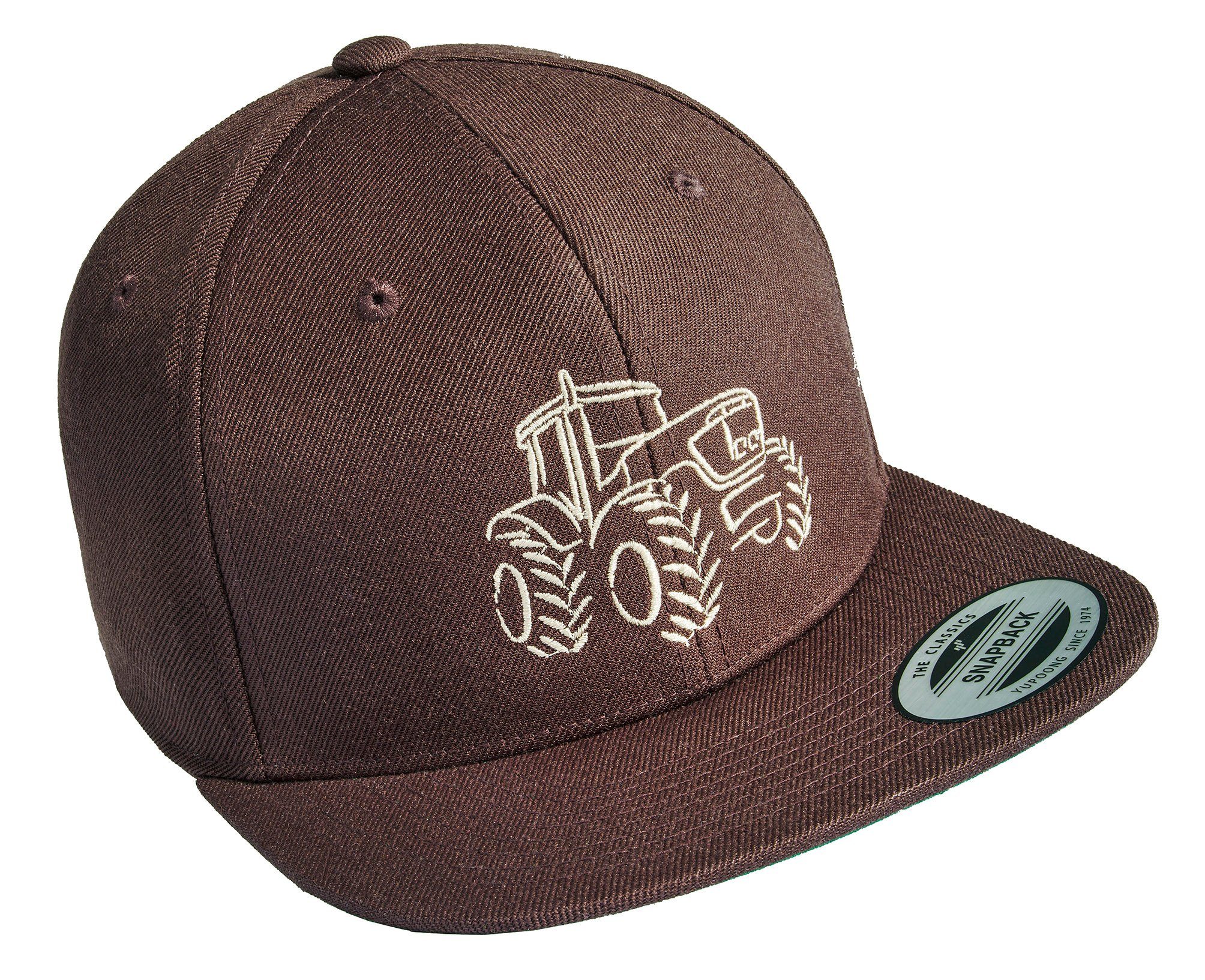 Baddery Snapback Cap Flexfit Outdoor Cap "Traktor" für Landwirtschaft, Wandern und Klettern, Stick, One Size Einheitsgröße, Snapback-Verschluss