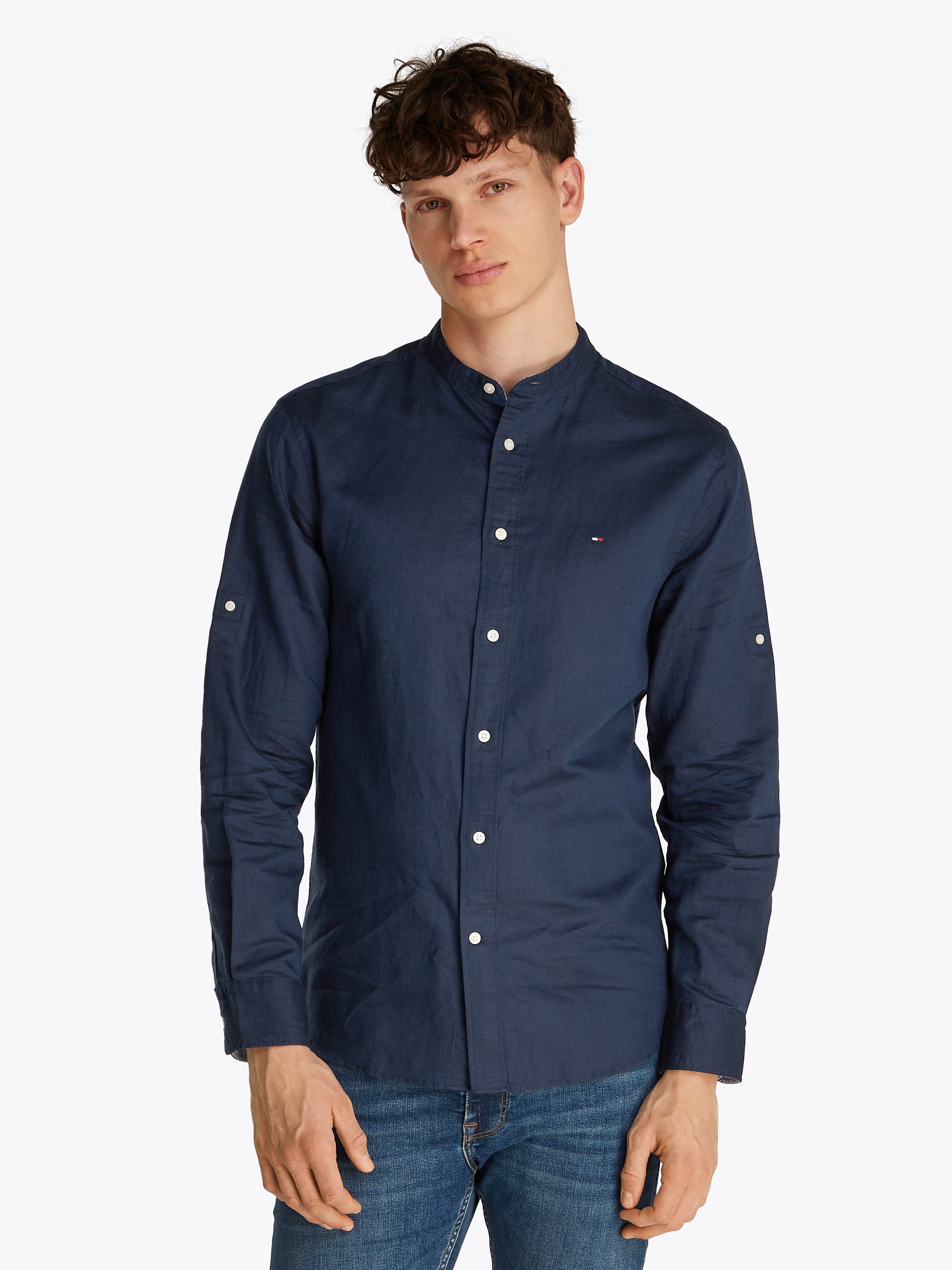 Tommy Hilfiger Langarmhemd LINEN BLEND MAO günstig online kaufen