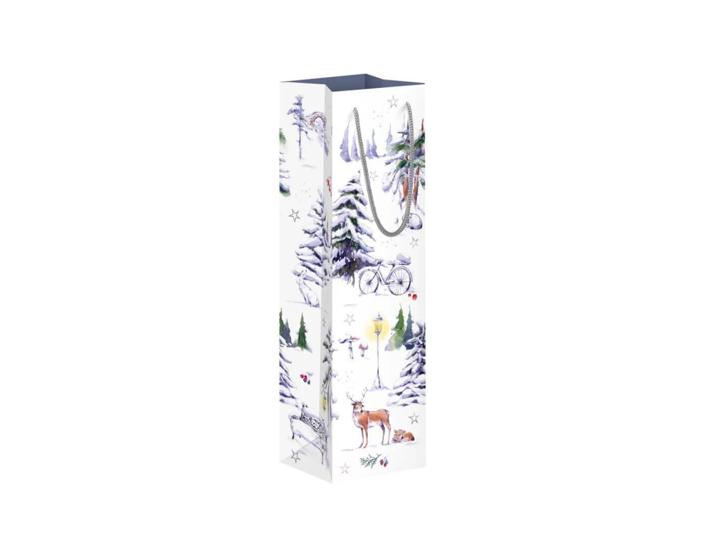 Grätz Verlag Geschenkpapier Geschenktasche für Flaschen - Winterpark