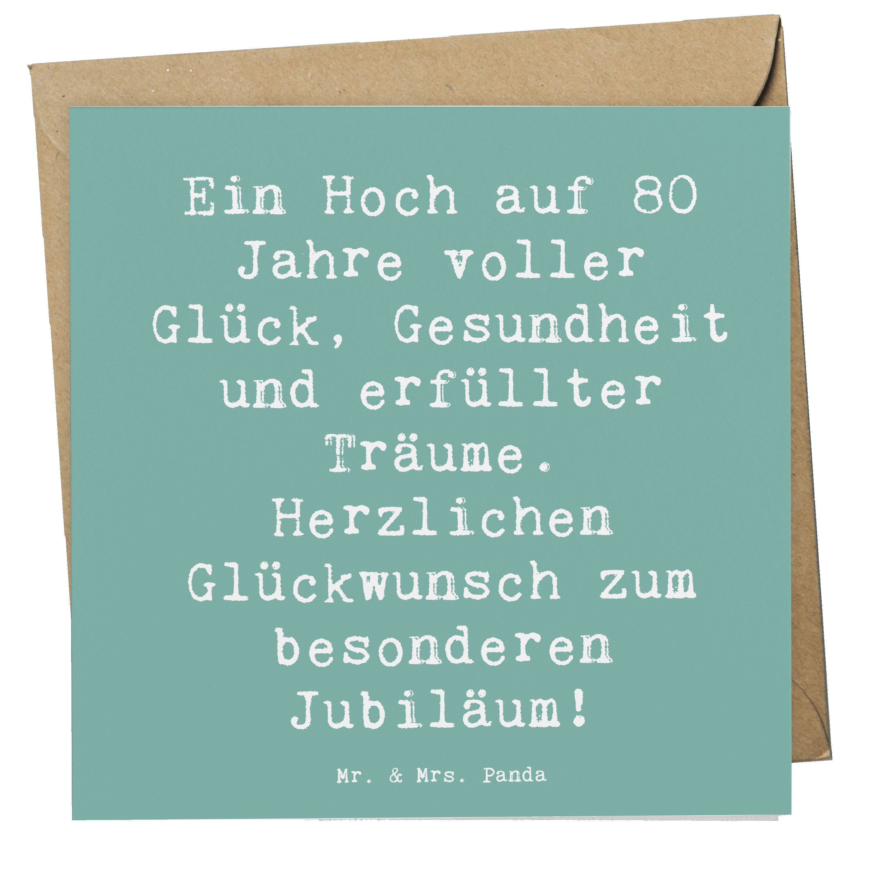 Geburtstagskarte Zum 80. – Handverziert Mit 'Happy 80th Birthday', 16x16 Cm, Inkl. Umschlag