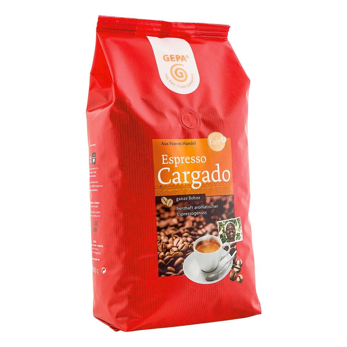 GEPA Kaffee Espresso Cargado, 1000 g, ganze Bohne