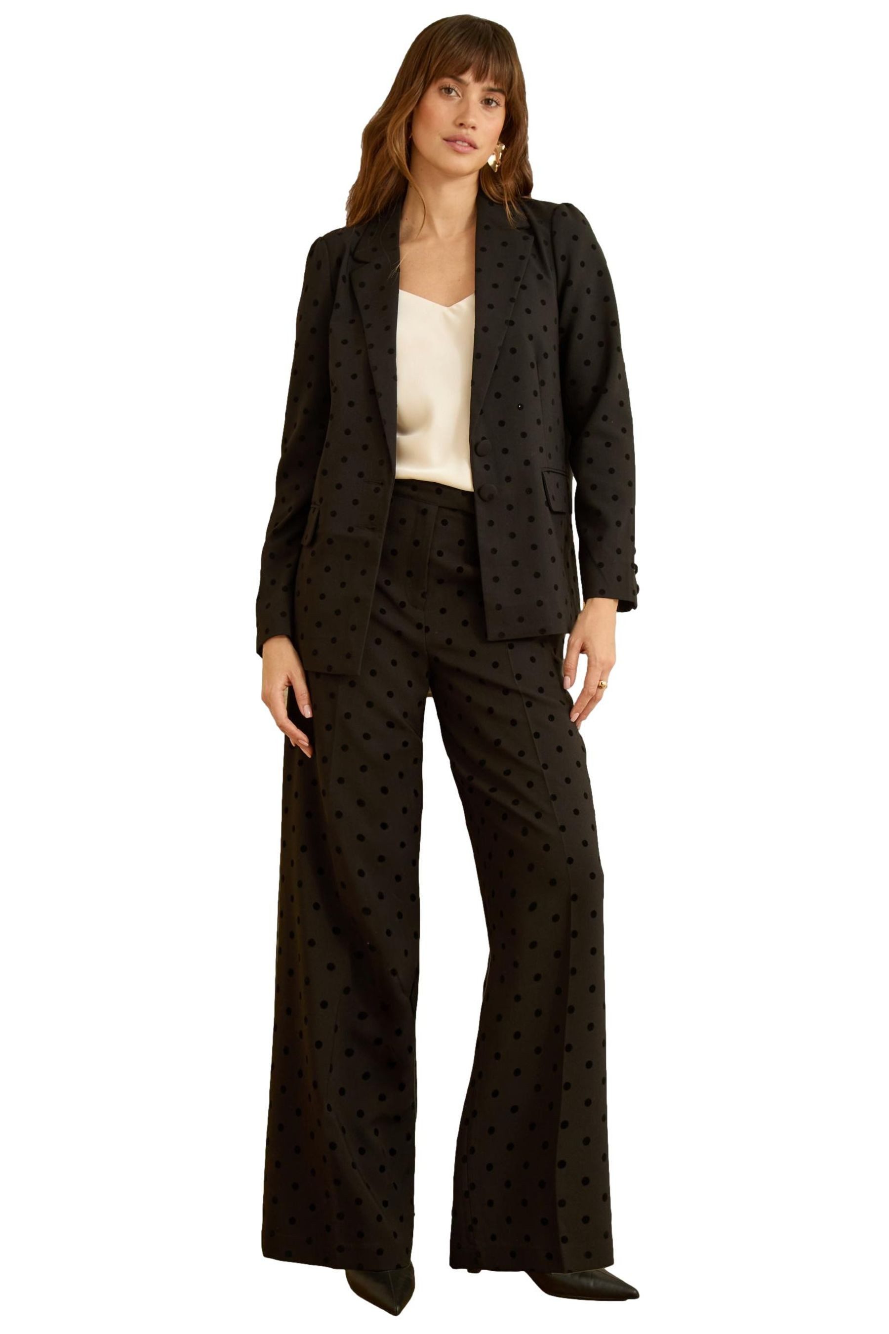 Love & Roses Jackenblazer Love & Roses Blazer mit beflockten Punktmuster (1-tlg)