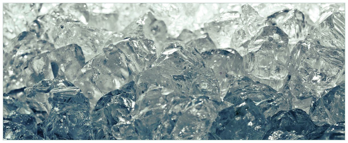 Wallario Wandfolie, Leuchtendes Eis in blau-grau, in verschiedenen Ausführungen