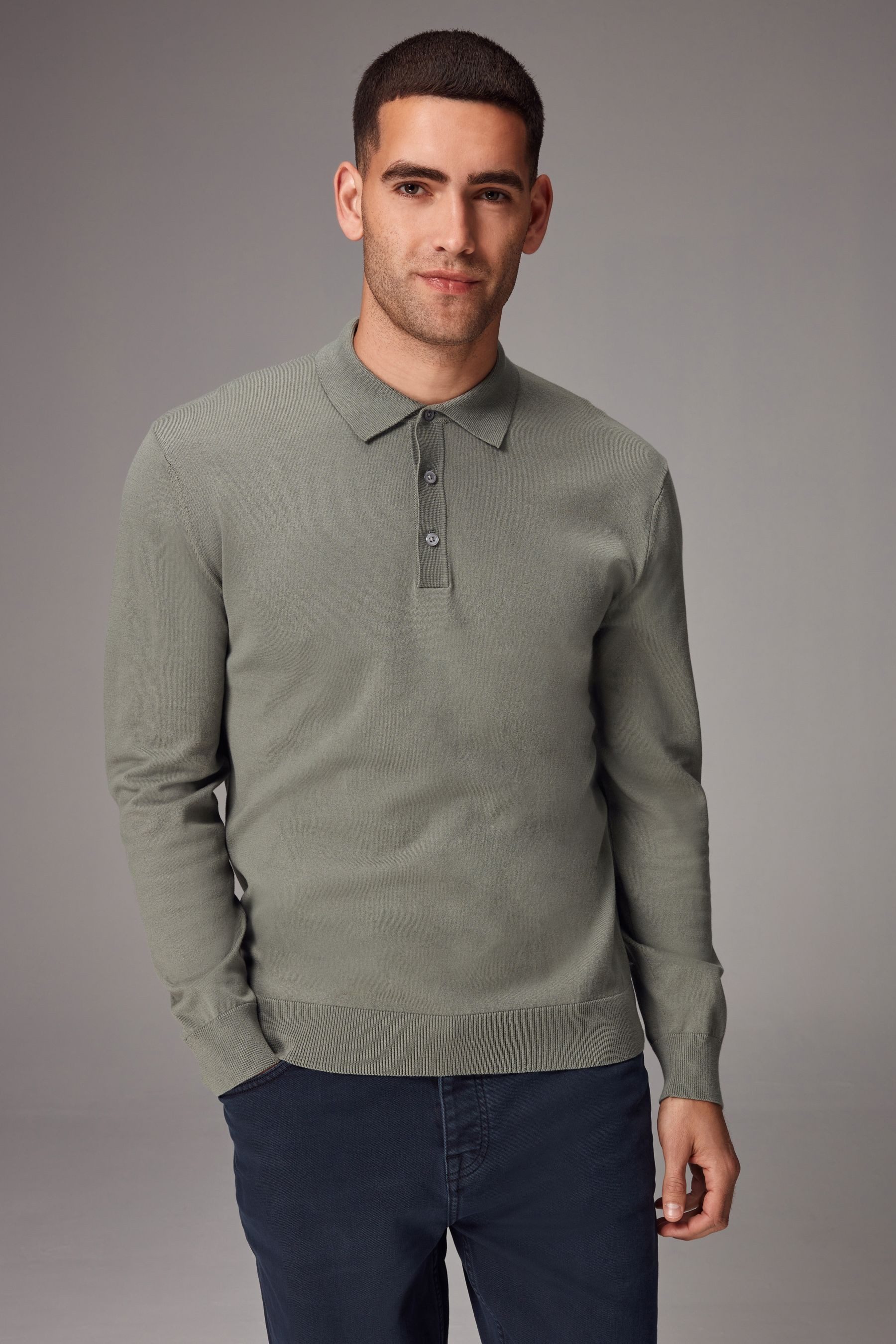 Next Langarm-Poloshirt Langärmeliges Regular Fit Poloshirt günstig online kaufen