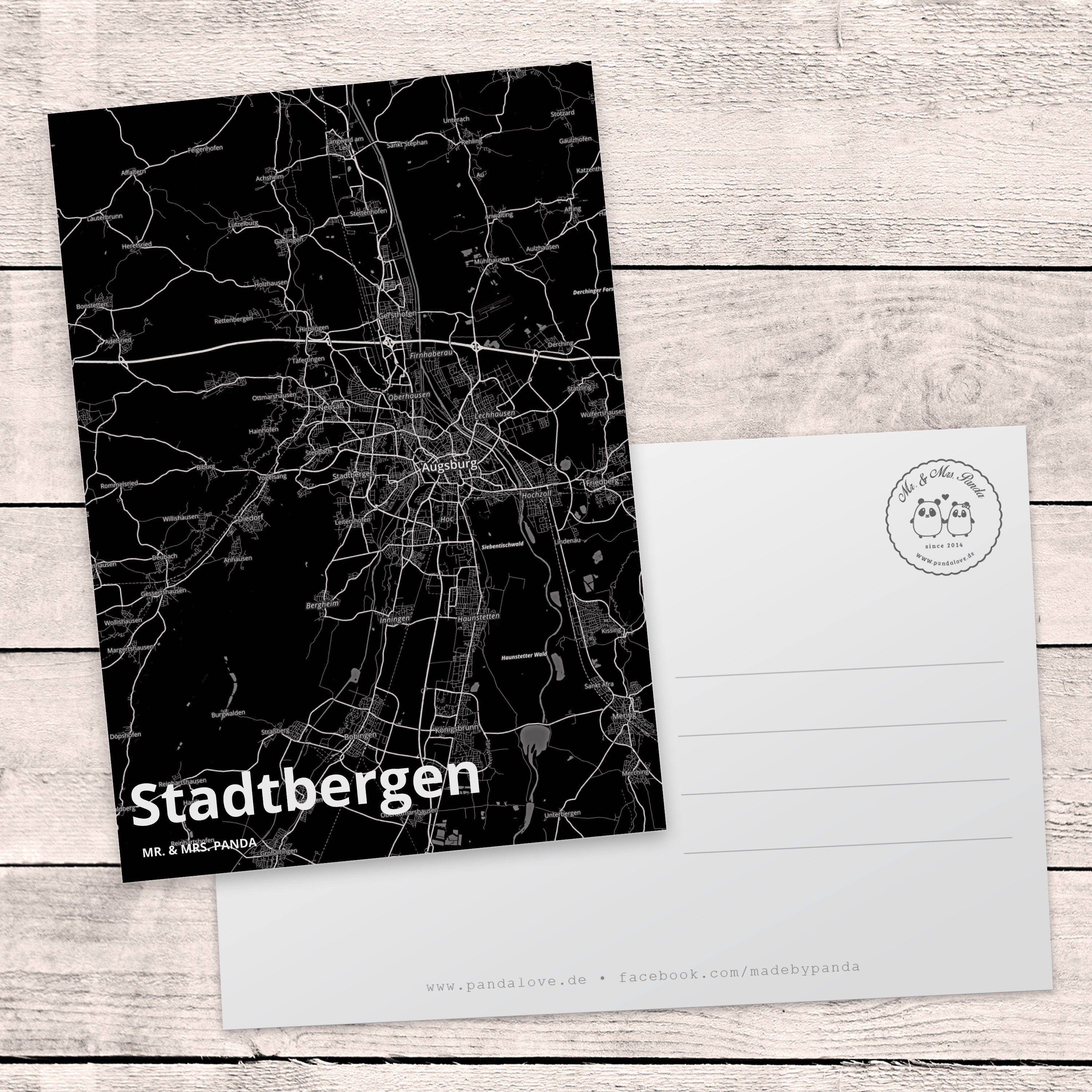 Mr. Stadtplan, - Karte Geschenk, Map Stadt Mrs. & Panda Postkarte Landkarte Stadtbergen Dor Dorf