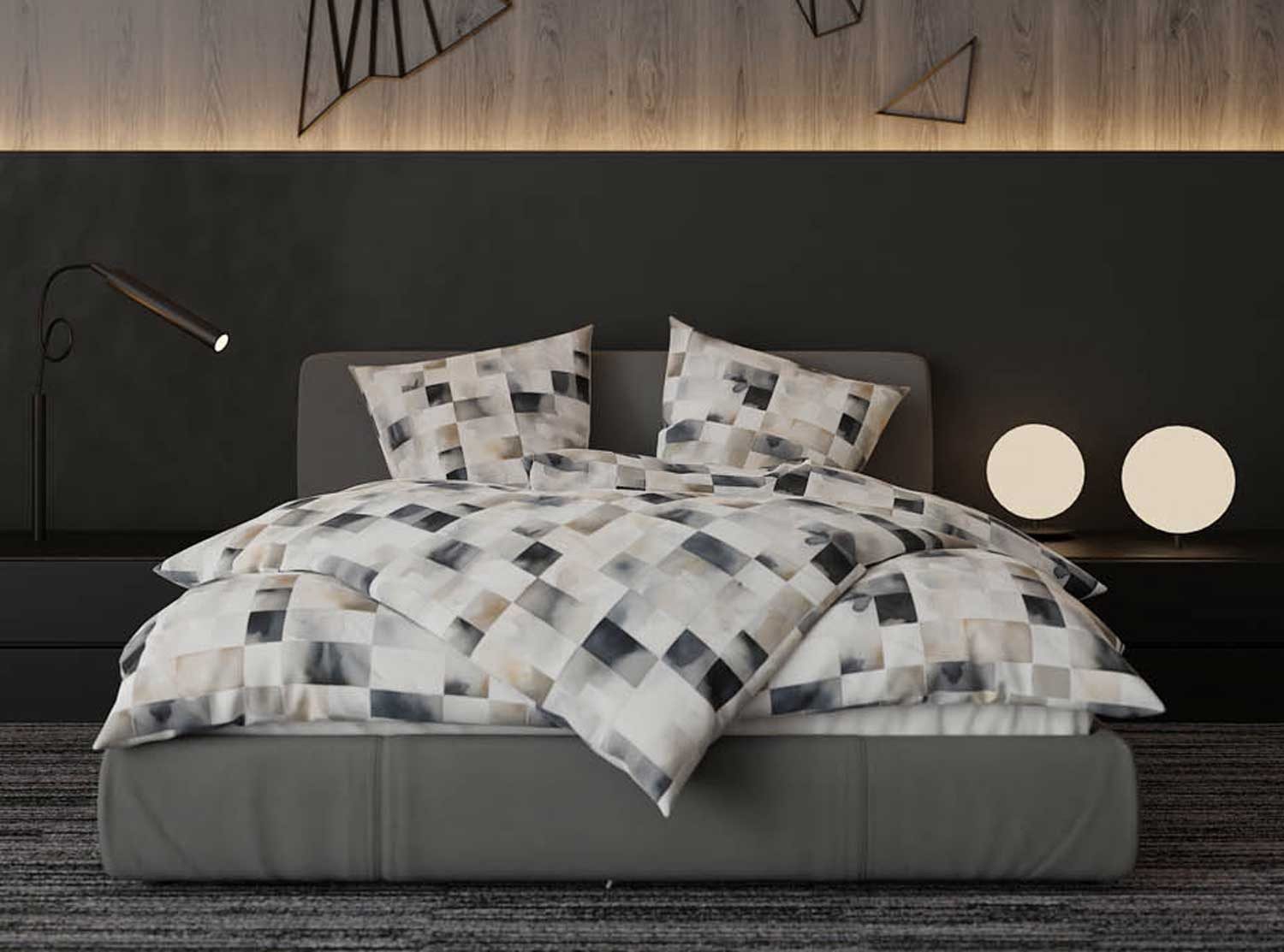 BETTWAESCHE-MIT-STIL Bettwäsche Mako Satin Bettwäsche Karo günstig online kaufen