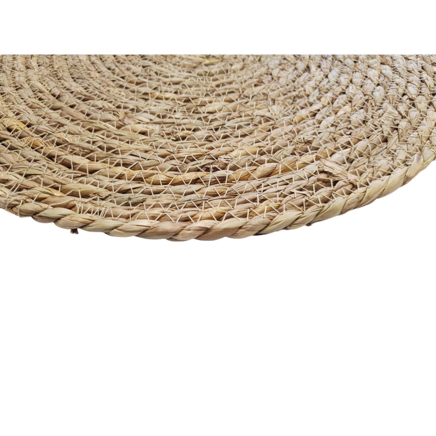 Macosa Home Platzset 4 Stk. Stroh rund Braun Naturfarben Platzmatten Strohmatte, (Platzdeckchen Tischmatte, 40 cm rund Dekotischmatte), modern boho Tischset Tisch-Untersetzer Teller-Unterlage