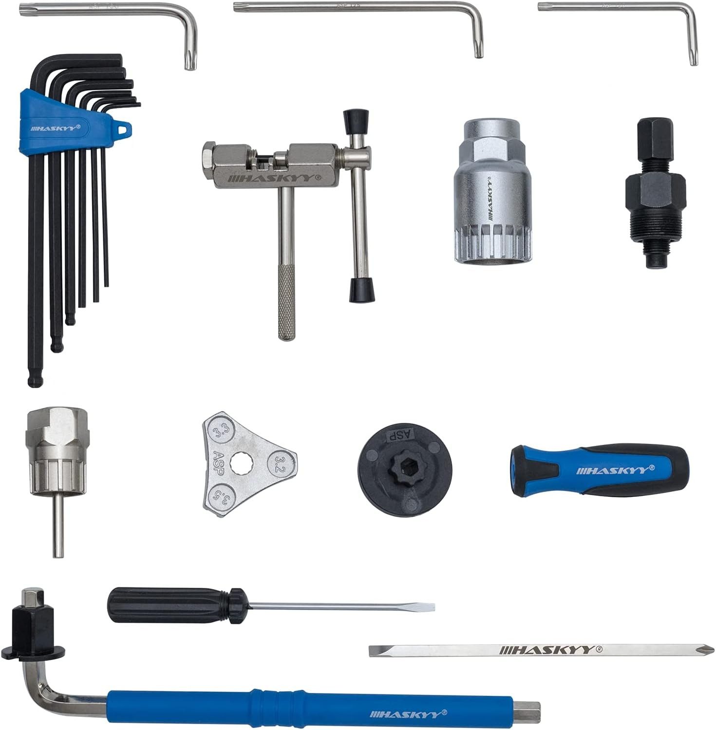 HASKYY Bicycle Repair Kit, 51-piece tool set in a case for repairs and maintenance