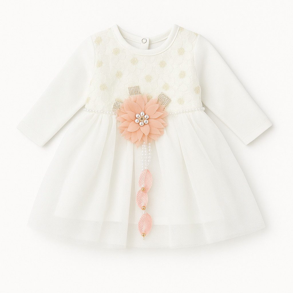 Lorey Medtec Taufkleid Prinzessin Kleid, Party Kleid, Spitze, Tüll, 100% Baumwolle, Weiß Spitze, Tüll – Bild 2 von 2