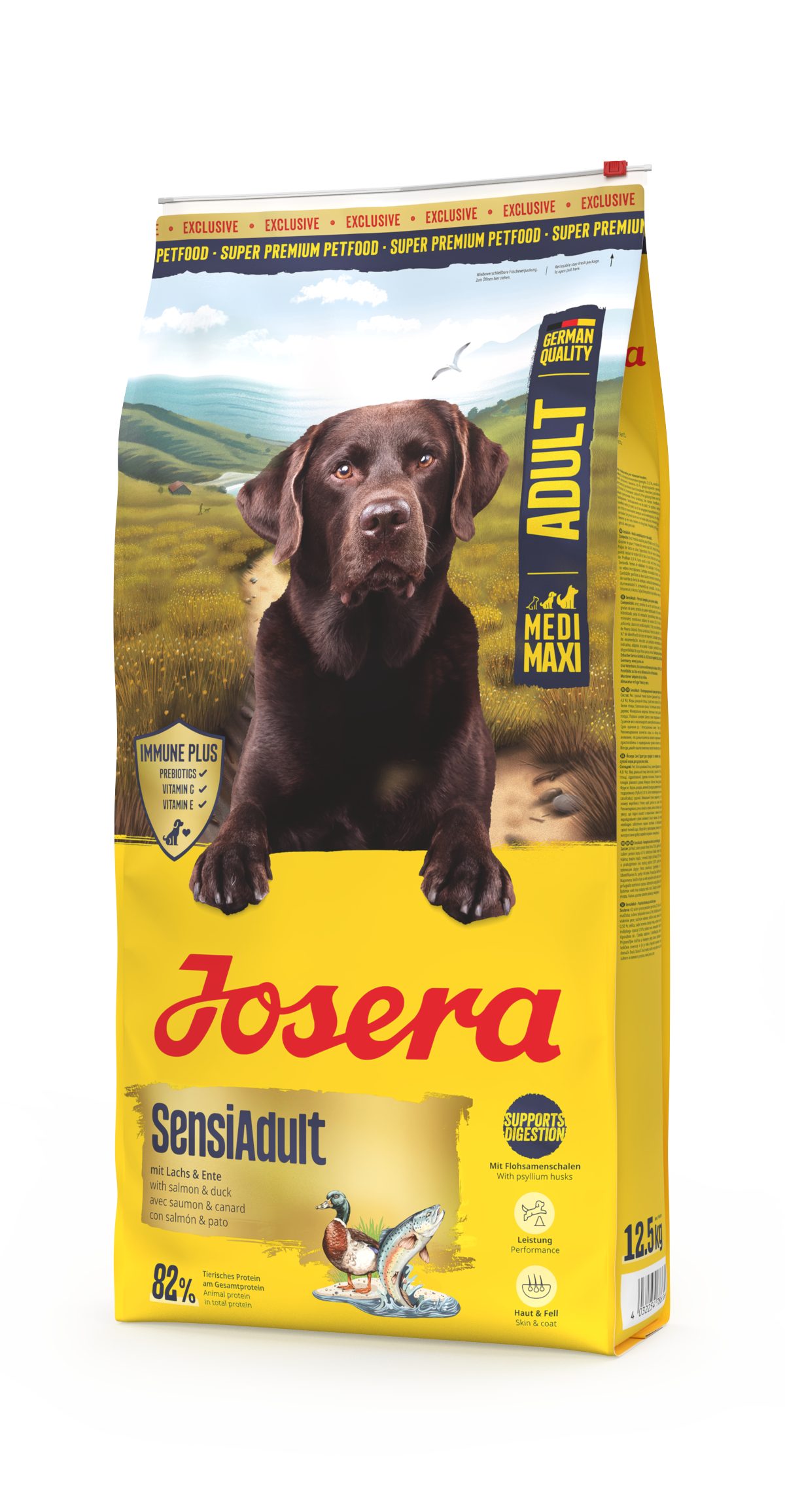 Josera SensiAdult 12,5kg, Trockenfutter für: Hunde, Adult Medi Maxi, für ausgewachsene Hunde mittlerer und großer Rassen