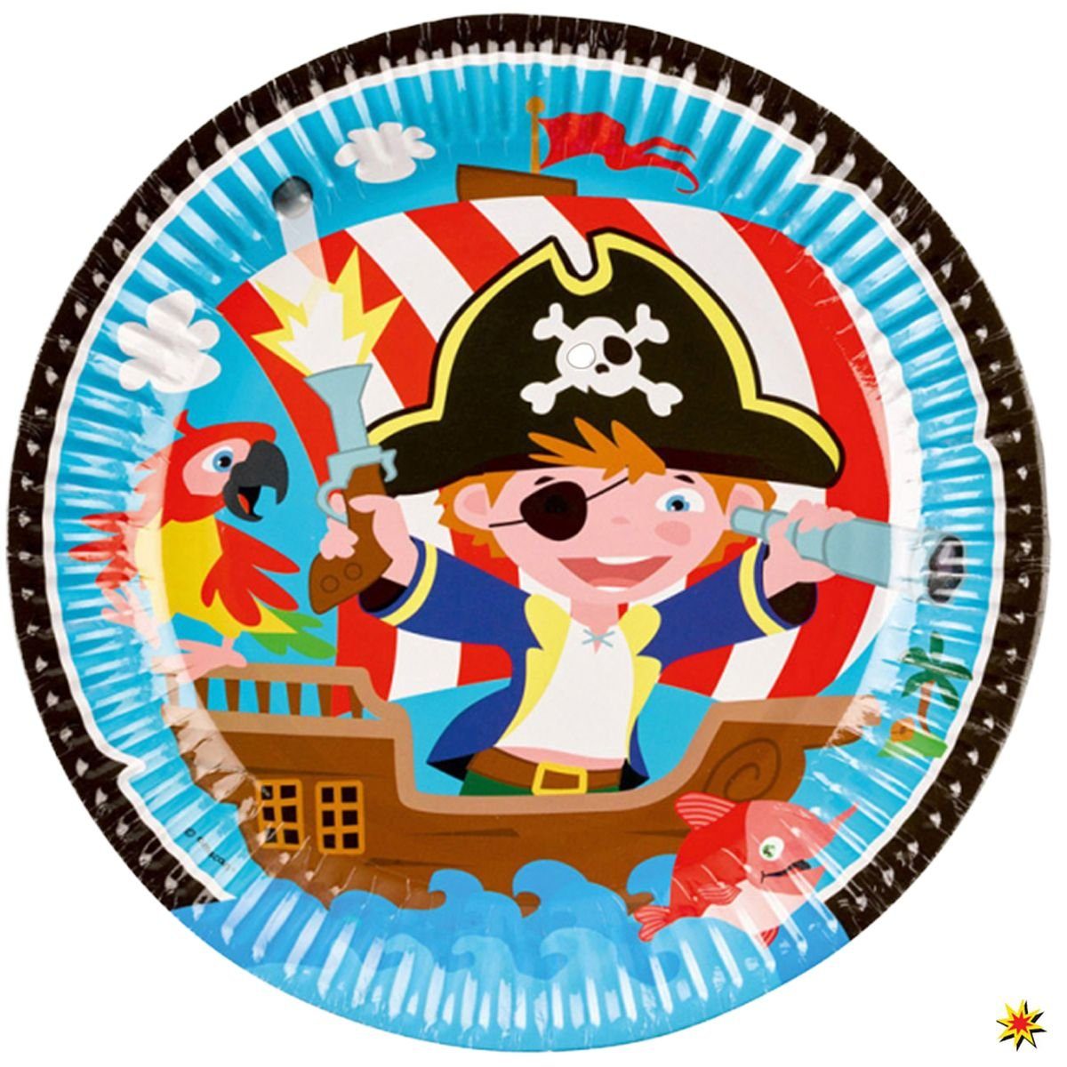 Party Deko Piraten Amscan Set Kindergeburtstage für Einweggeschirr-Set