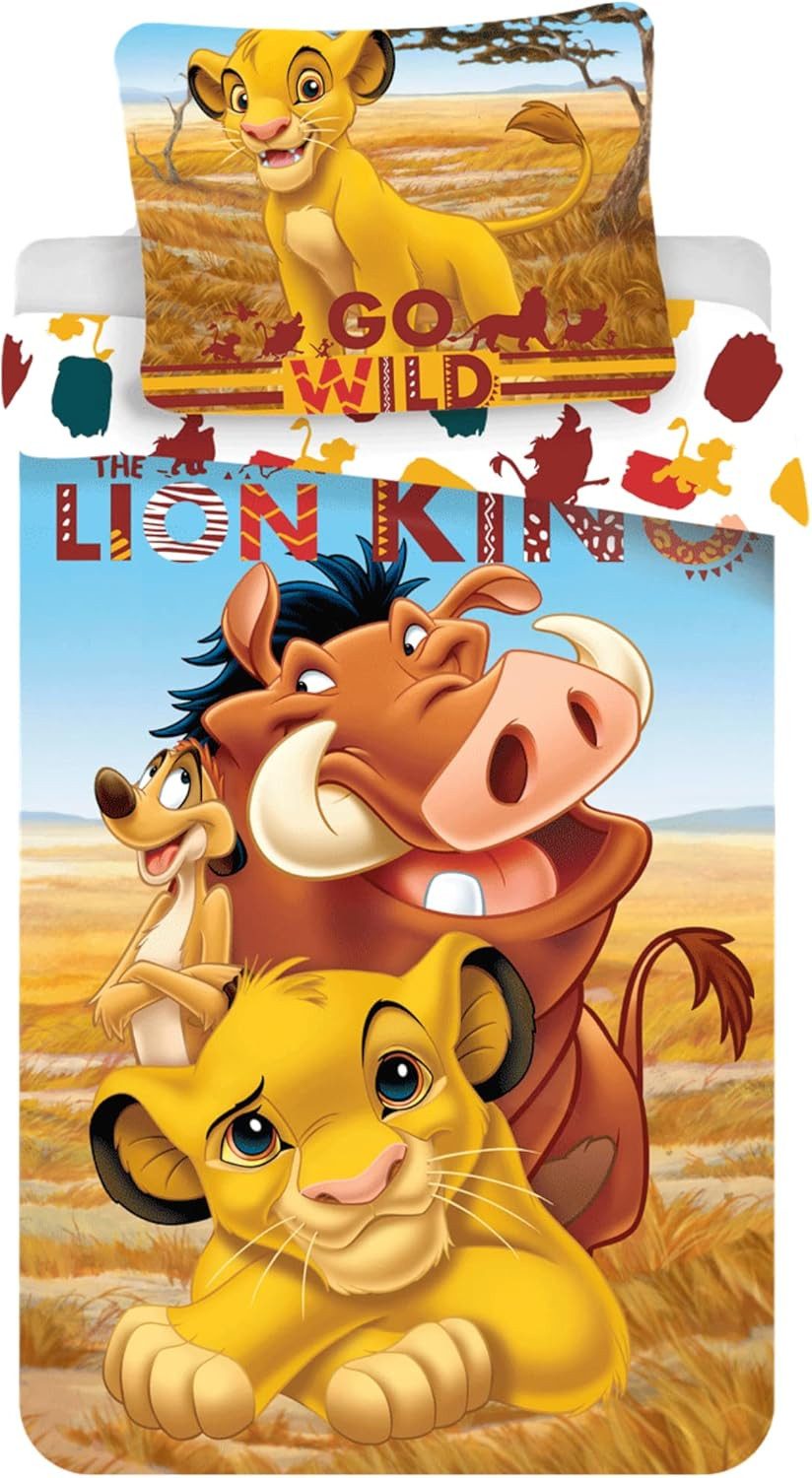 Javoli.com Kinderbettwäsche Der König der Löwen Kinderbettwäsche 100 × 135 cm 100 % Baumwolle, 2 teilig, 100 % baumwolle