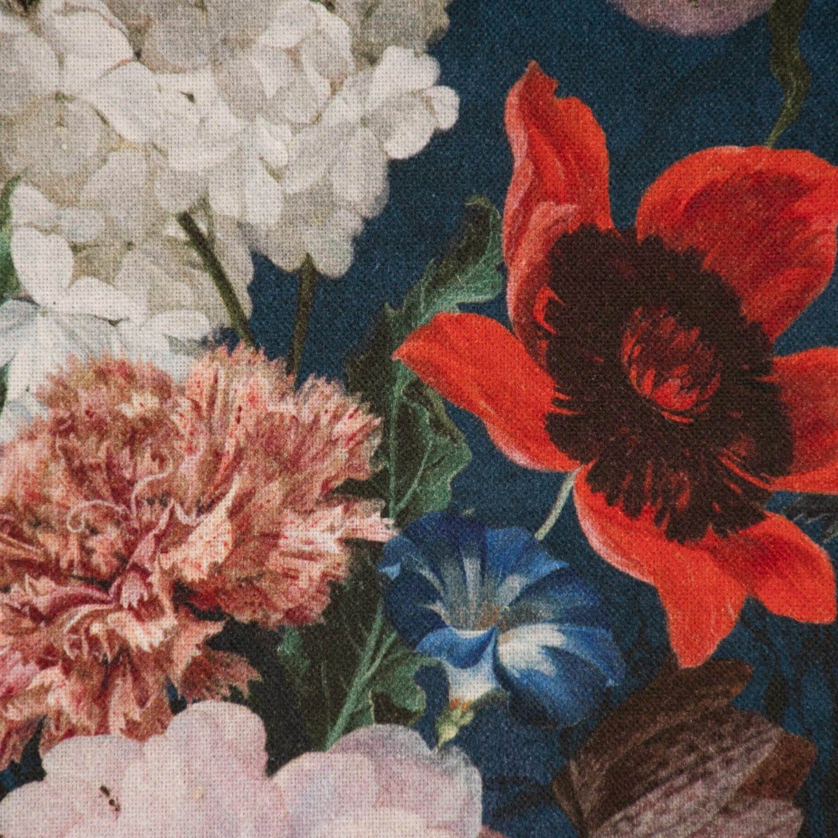 Thumbnail - SCHÖNER LEBEN. Stoff Dekostoff Halbpanama Digitaldruck Blumenbouquet blau bunt 140cm Breite, Digitaldruck