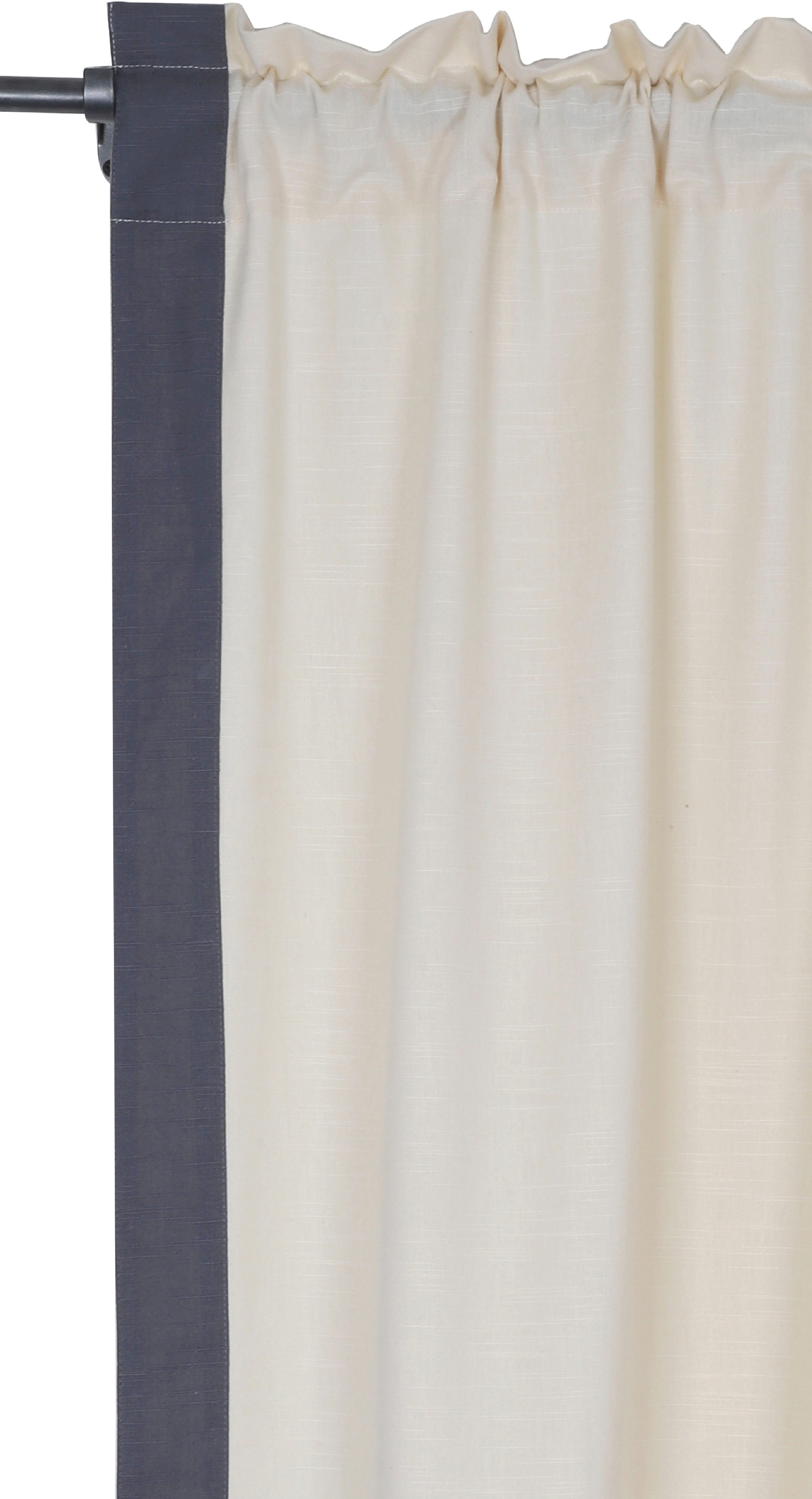 Vorhang Matias, andas, Stangendurchzug (1 blickdicht, St), beige verschiedene monochrom, blickdicht, Größen