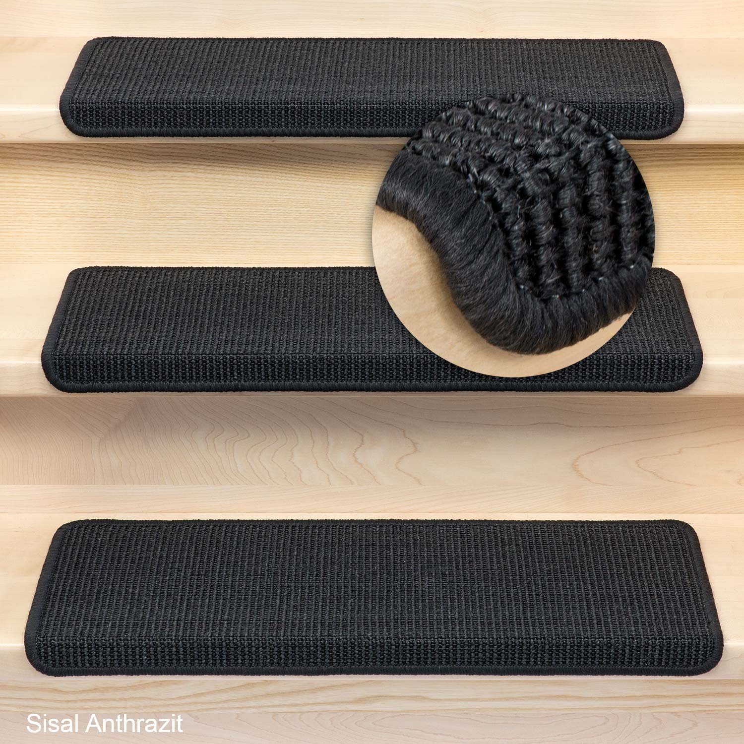 Metzker® Stufenmatte Stufenmatten Sisal Rechteckig Anthrazit günstig online kaufen