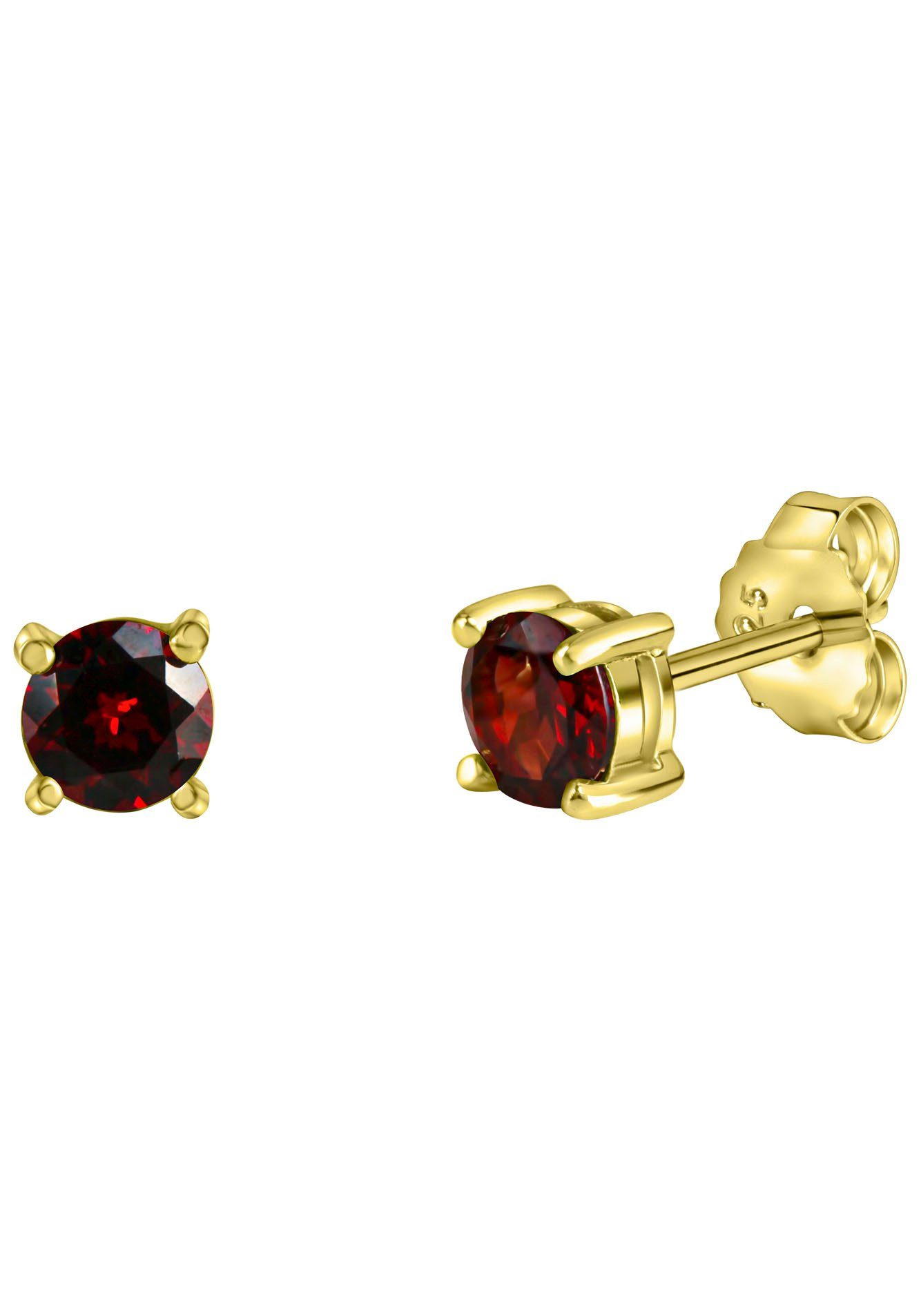 Paar Ohrstecker Schmuck Geschenk Silber 925 Ohrschmuck Edelstein Granat