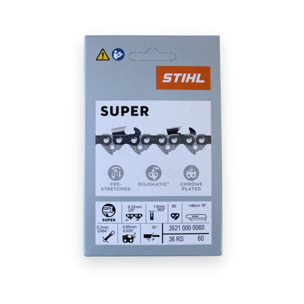 STIHL Ersatzkette Rapid Super RS, für z.B. die STIHL MS 462, 3/8", (60-tlg), 3621 000 0060, 3/8", 1,6mm, 60 Glieder