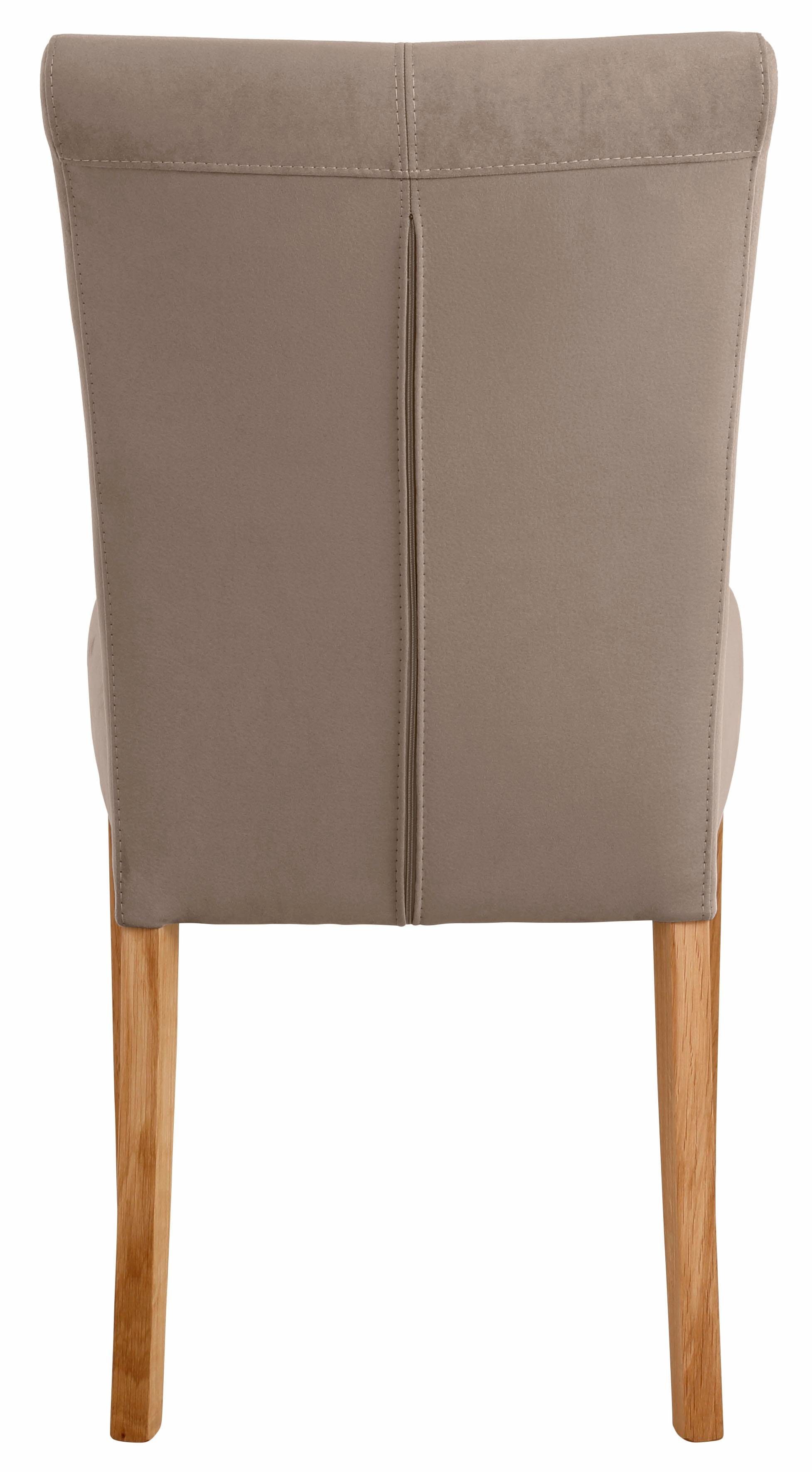 Home affaire 4-Fußstuhl Queen Polsterstuhl (Set, 2 St), verschiedene Bezüge, Gestell Massivholz – Bild 4 von 5