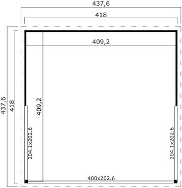 LASITA MAJA Gartenhaus DOMEO 5 CARBONGRAU/ANTHRAZIT, BxT: 418x418 cm, (Set), Fundamentmass 4180 x 4180, Carbongrau