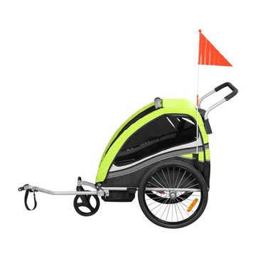 SAMAX Fahrradkinderanhänger 360° drehbarer Fahrradanhänger 2in1 Jogger - in Grün - Black Edition