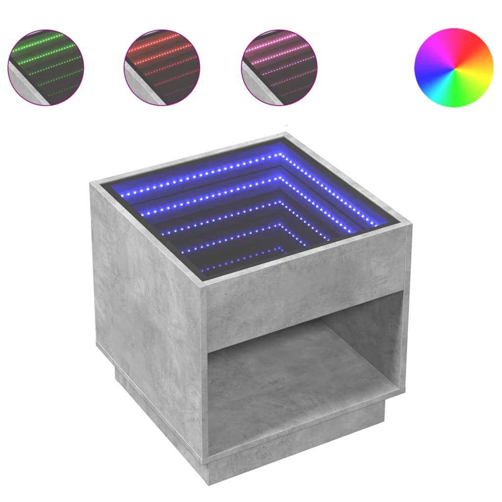 vidaXL Couchtisch Couchtisch mit Infinity-LED Betongrau 50x50x50 cm (1-St) günstig online kaufen