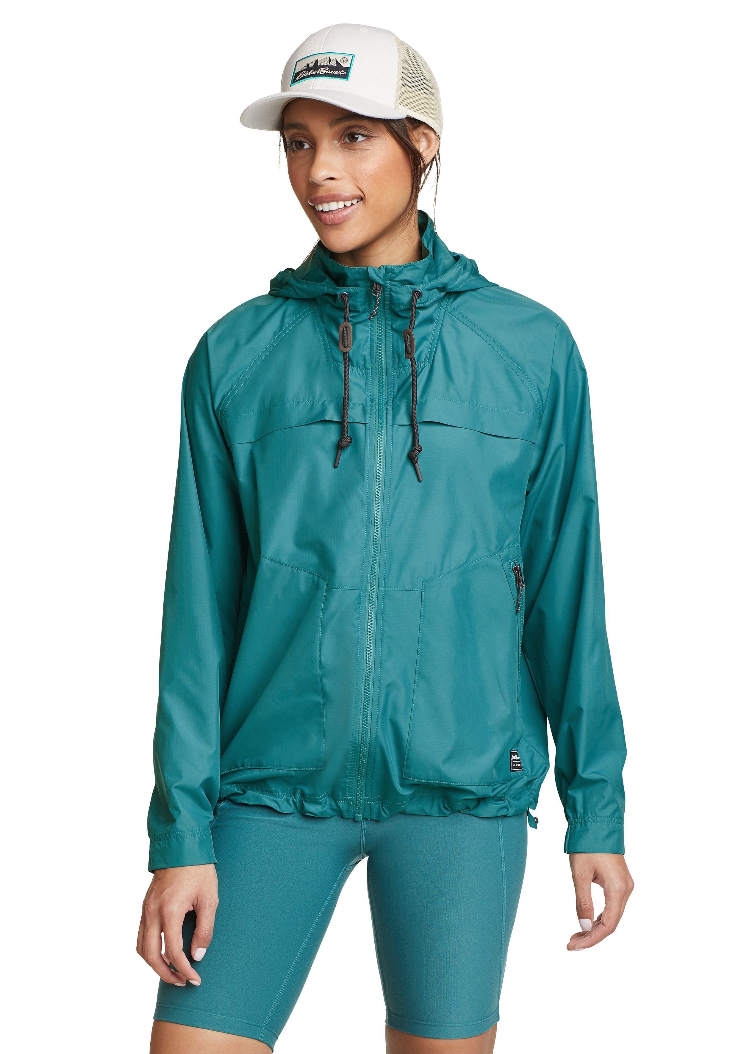 Eddie Bauer Funktionsjacke Windburst Jacke mit Kapuze Rauchiges Jade