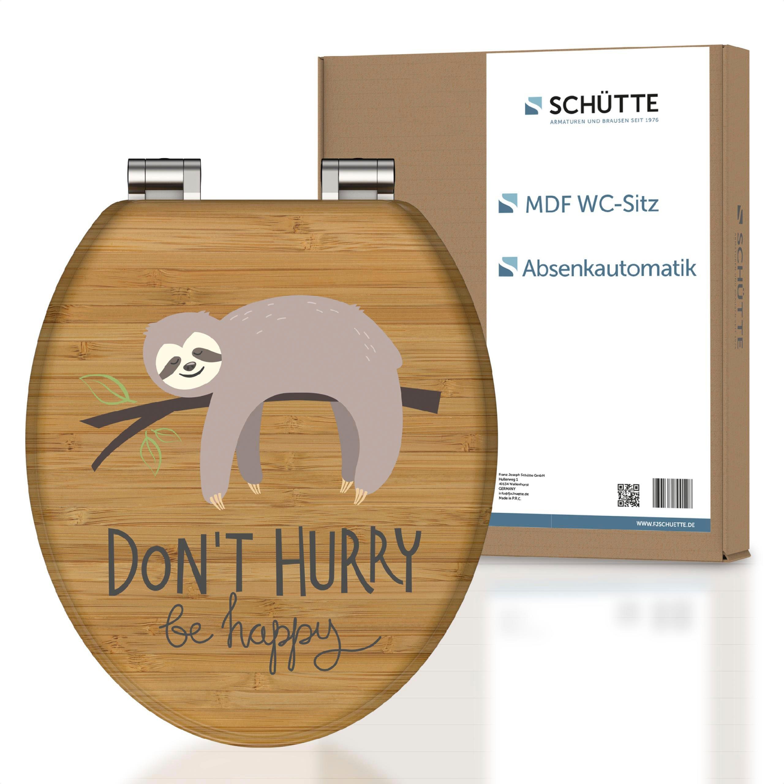 Schütte WC-Sitz Don`t Hurry, Absenkautomatik, Holzkern, Motivdruck, MDF günstig online kaufen