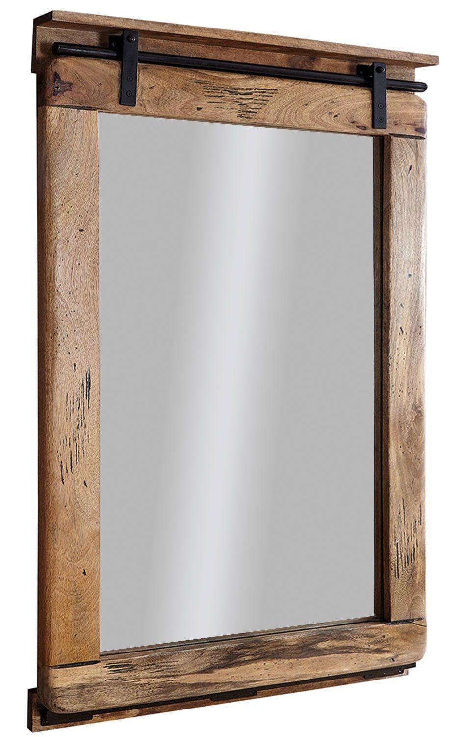 B Mangoholz massiv, 110 aus Badspiegel Möbelvertriebs G+K 65 x Gusseisen cm, H Applikationen BOLDAN, GmbH