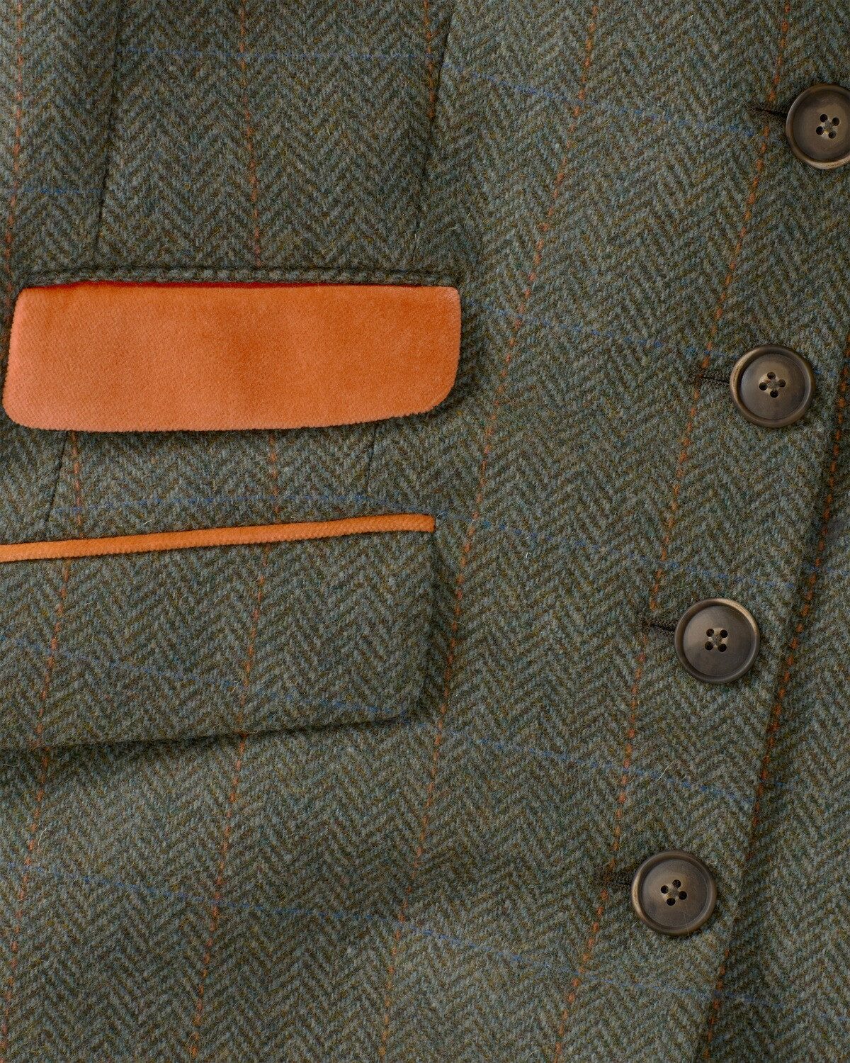 Reitmayer Longblazer Tweed-Gehrock mit Samtdetails