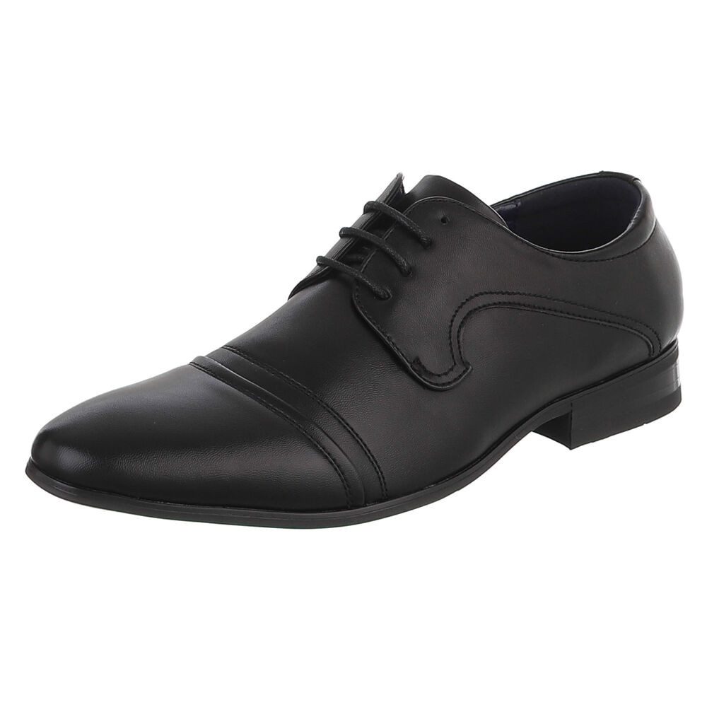 Coolwalk Herren Schnürschuh elegant in Lederoptik Schnürschuh (92009955) Blockabsatz Business-Schuhe in Schwarz