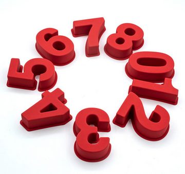 Rnemitery Gugelhupfform Zahlen Kuchenformen-Sets, 9-teilige Silikon-Backformen Dekoration
