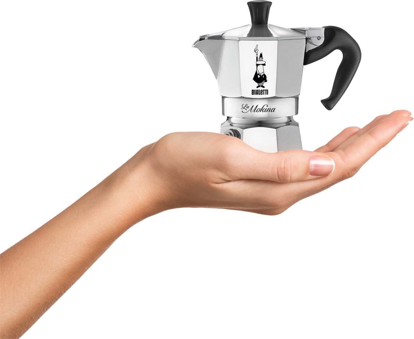 Kaffeekanne, den Aluminium für Express Espressokocher BIALETTI zwischendurch, 0,04l Moka Mokina, Espressoschluck La