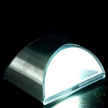 HAC24 LED Wandleuchte 2x Solar Wandlaterne für Außen Solarlampe Außenbeleuchtung Wandlampe, LED fest integriert, Kaltweiß, Edelstahl, Kaltweiß