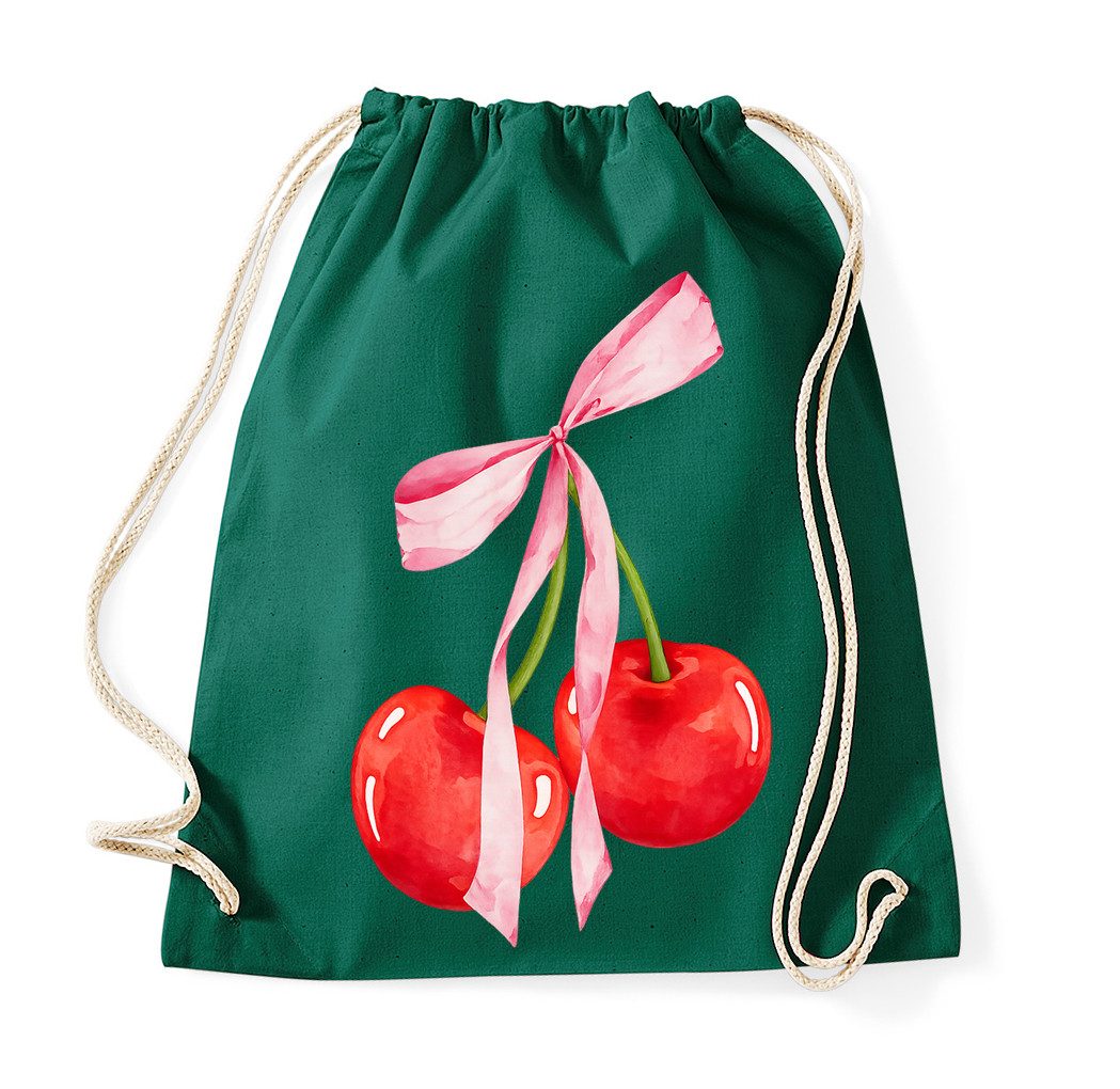 Turnbeutel Cherrys Beutel Turnbeutel mit Kirsch Schleife Motiv Baumwolle