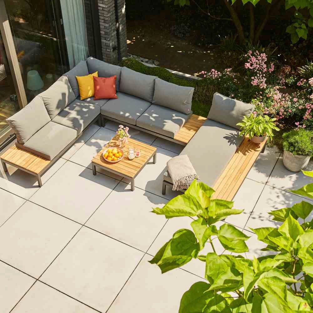 Siena Alvida, FSC® Gartenlounge-Set Teakholz Tischplatte Garden (5-tlg), aus -zertifiziertem