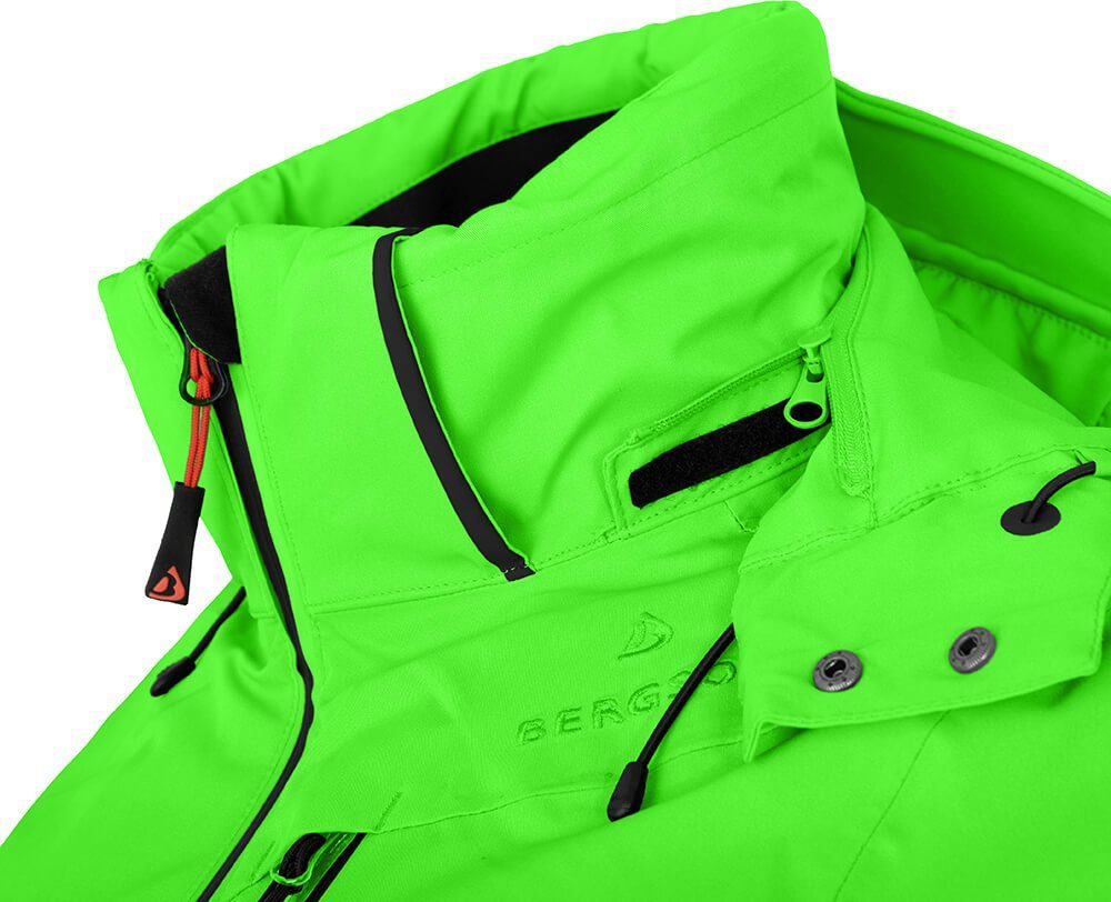 Bergson Skijacke NICE 20000 Kurzgrößen, grün wattiert, Wassersäule, Gecko Skijacke, mm Damen