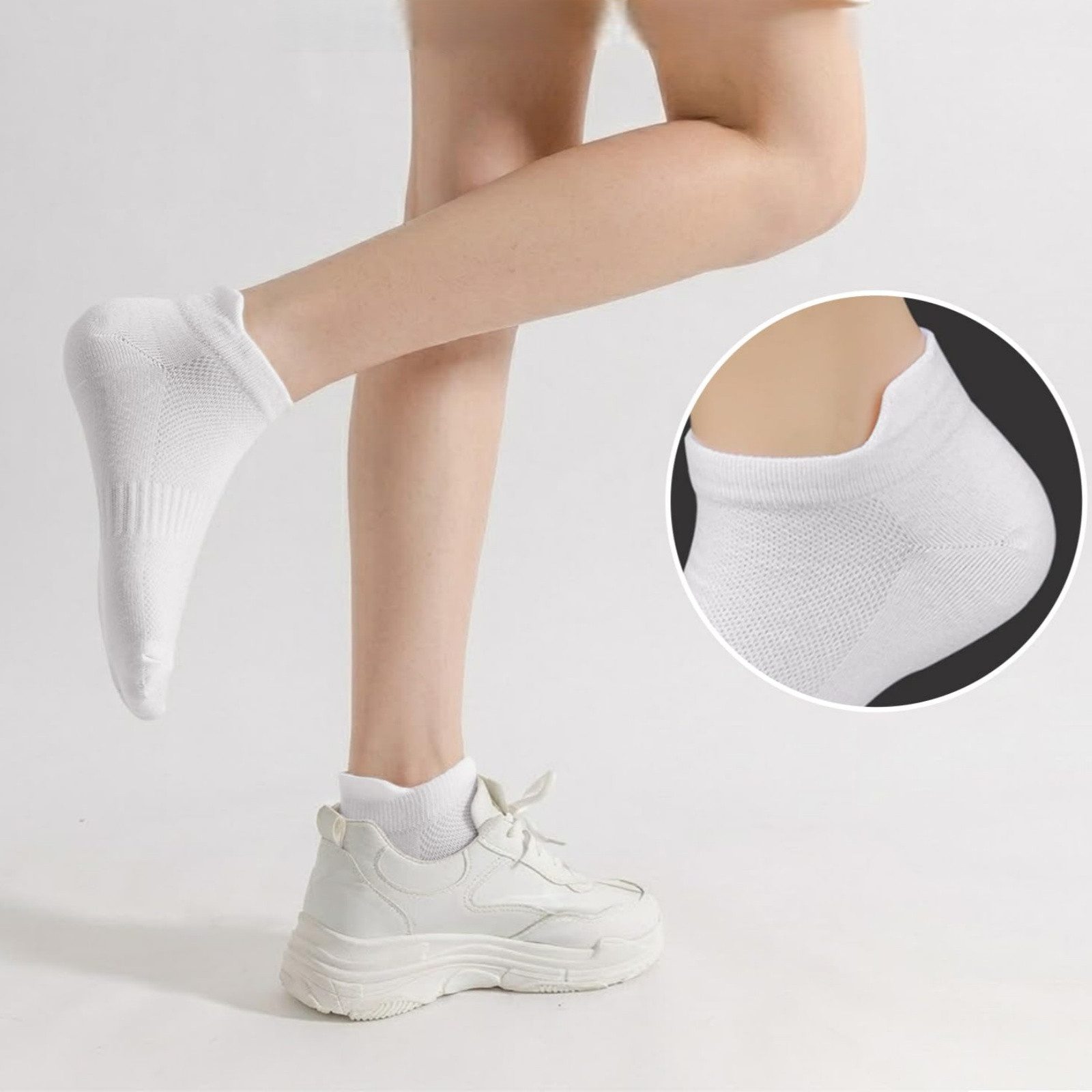 FOUORTUNATE-BEE Sportsocken Sportsocken 5er Set atmungsaktiv Sneaker Socken Größe 35-42 Laufsocken für Sport Fitness Joggen Yoga Alltag Damen Herren