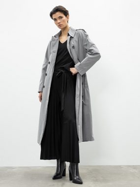 Herrlicher Trenchcoat Julina Coat 7644 N3154 Doppelreihig mit Fake Hornknöpfen, Gürtel mit Schnalle