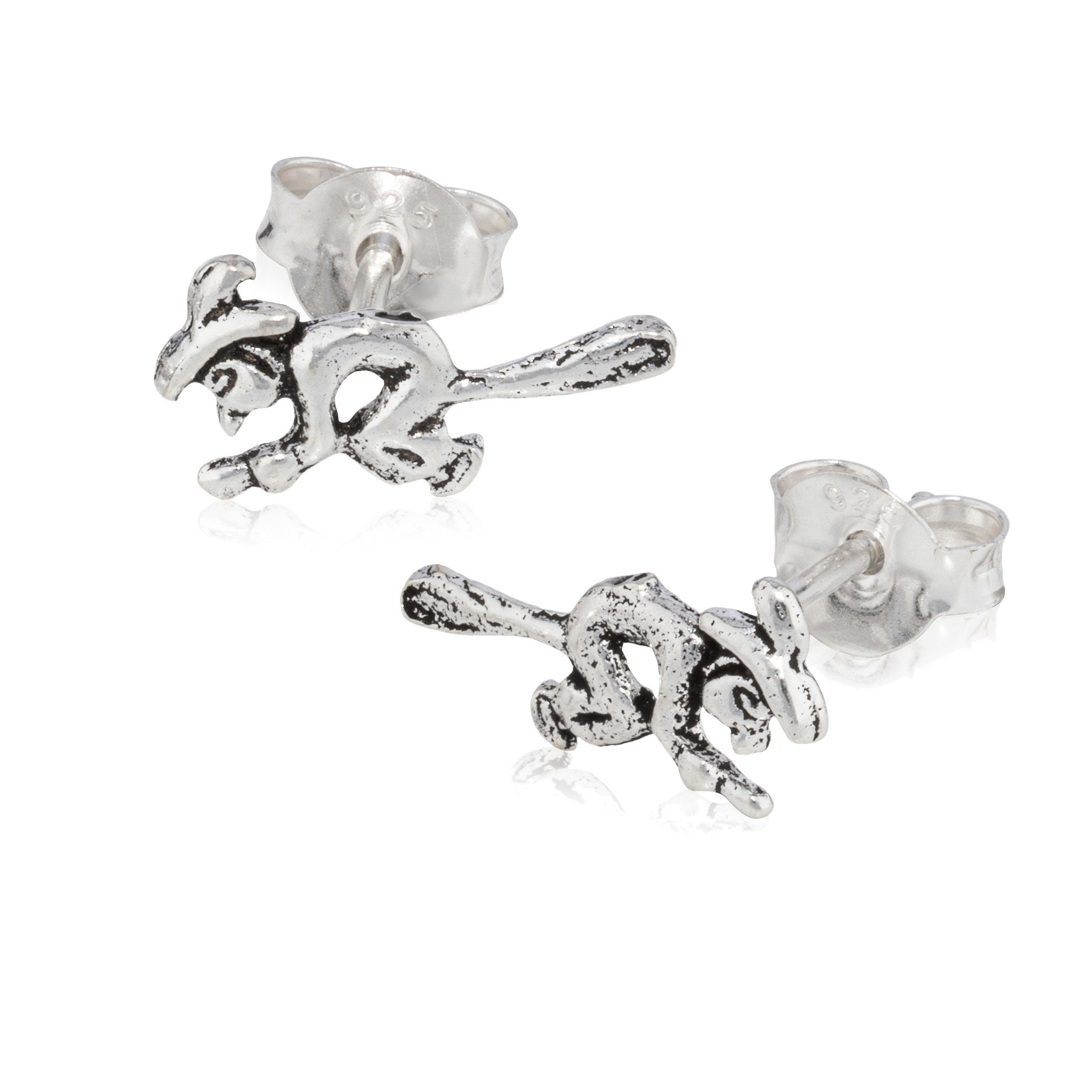 Paar Ohrstecker Paar Hexe Ohrstecker 925 Silber 12x6mm Ohrschmuck