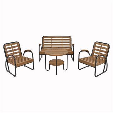 Celya Gartenlounge-Set 4er-Set Terassenmöbel Gartenlounge Balkonmöbel, mit Sofa, 2 Stühle und 1 Tisch