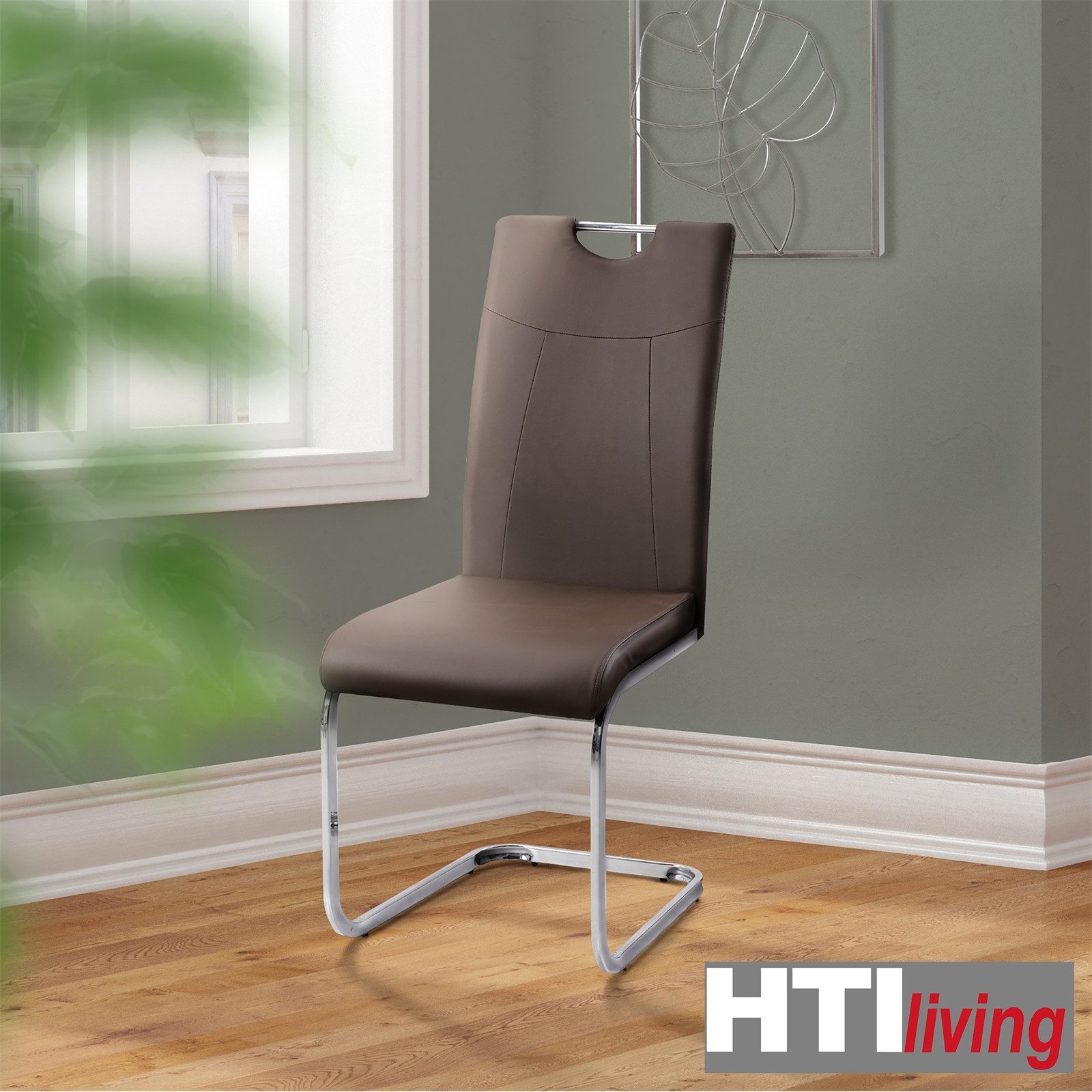 HTI-Living Esszimmerstuhl Esszimmerstuhl Braun Kunstleder Kelly günstig online kaufen