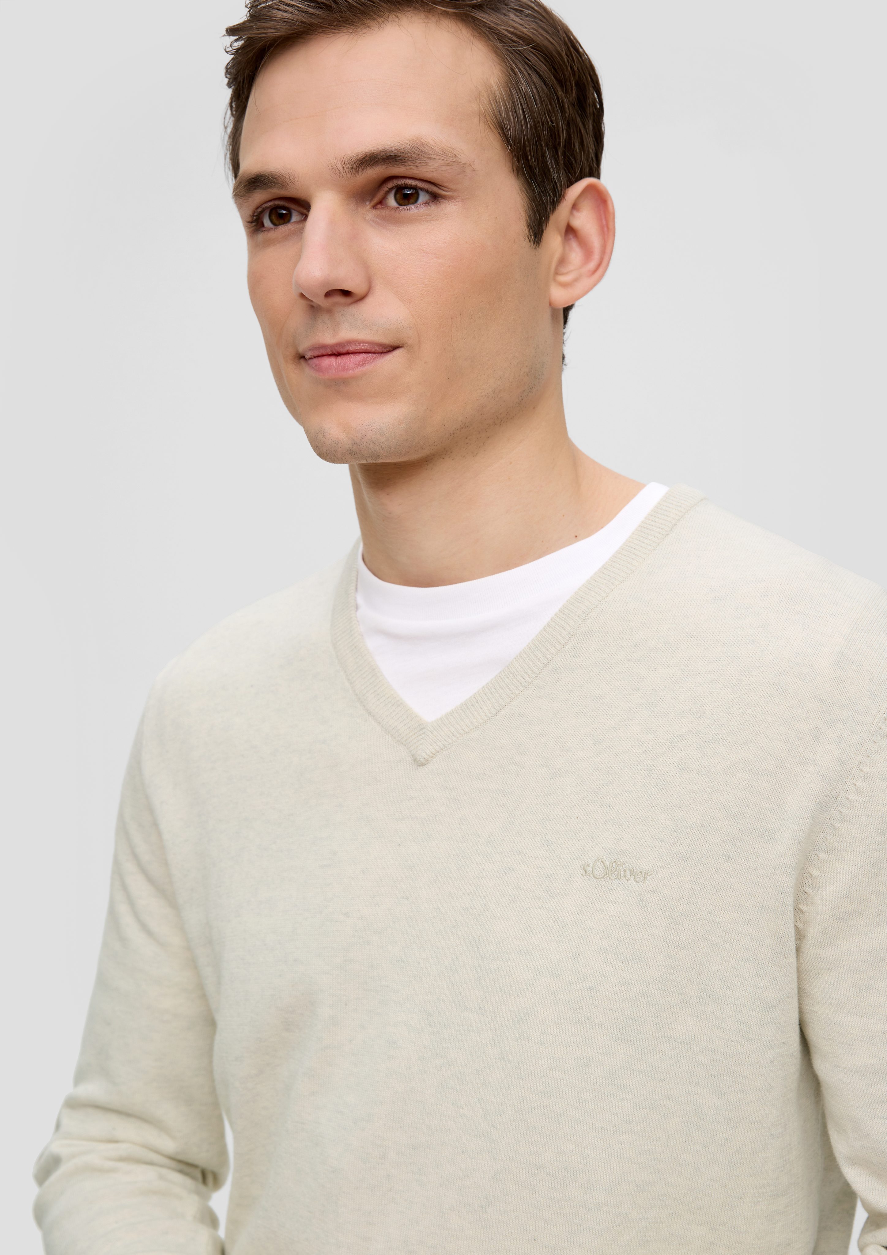 s.Oliver Strickpullover Strickpullover mit Logo-Stickerei Logo günstig online kaufen