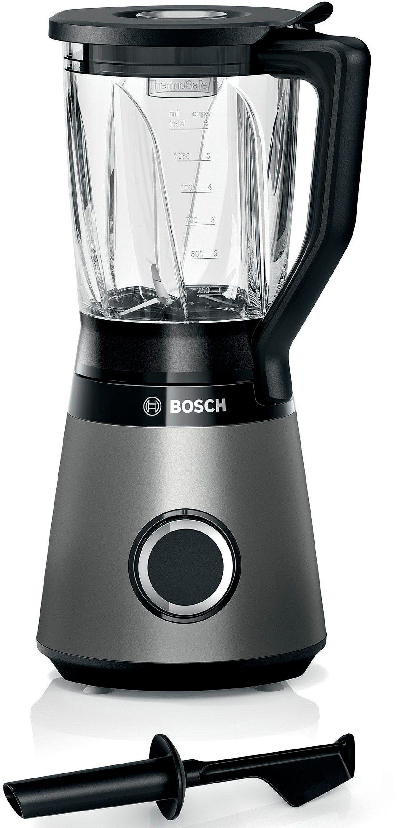 BOSCH Standmixer MMB6172SN VitaPower Serie 4, 1200 W, 30.000 U/Min, ThermoSafe Glasbehälter (1,5 L), inkl. Stopfer