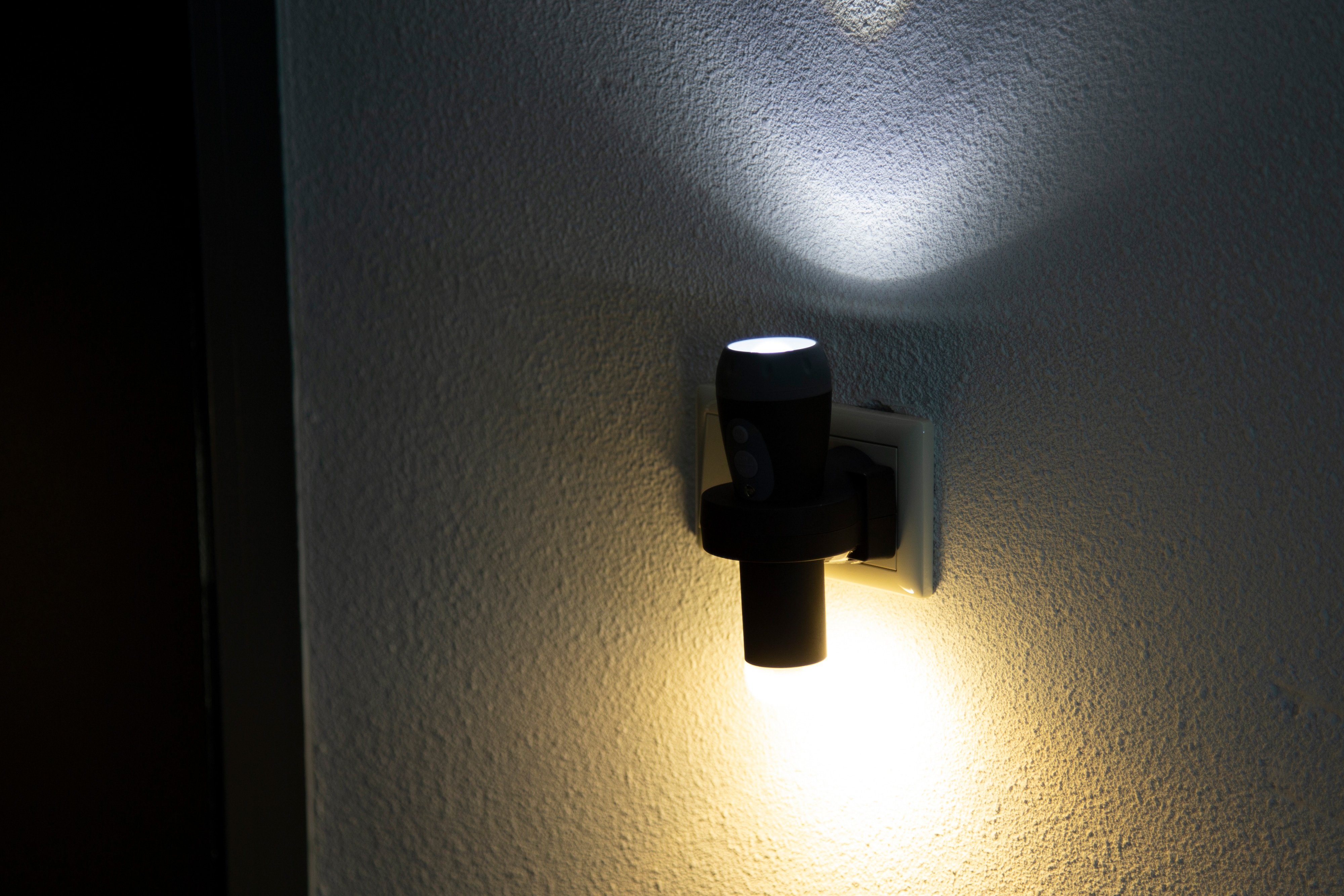 Alecto LED Nachtlicht automatisch bei sich Notbeleuchtung (schaltet ATL-110ZT, ein) Schwarz Stromausfall