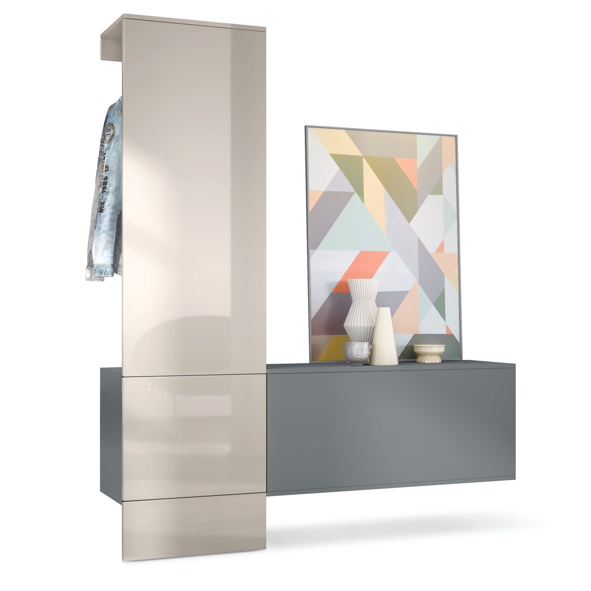 Vladon Garderoben-Set Carlton Set 4, (Wandgarderobe bestehend aus, 1 Paneel günstig online kaufen